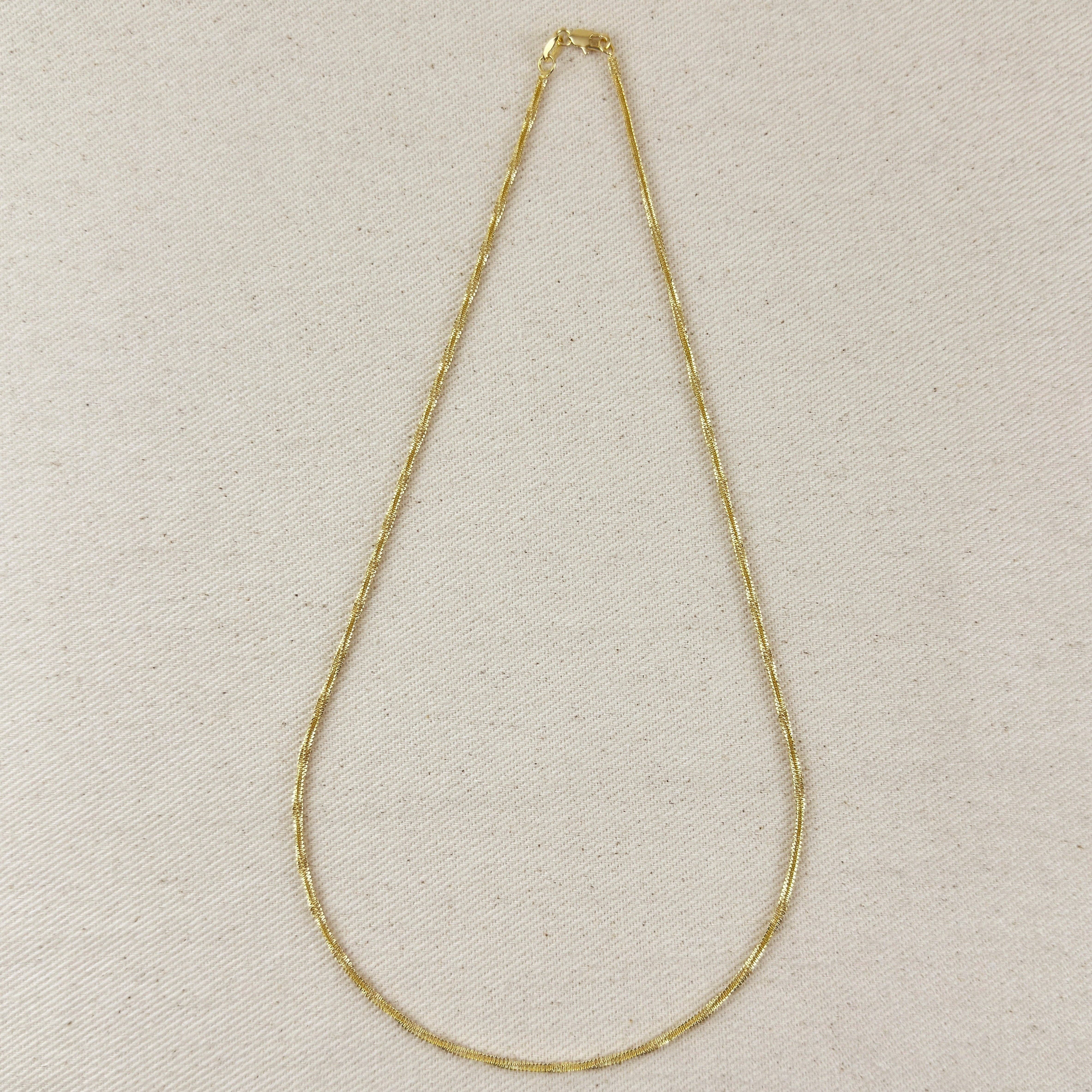16” - 18K Gold Filled 2mm Square Rope Chain, photo 1 of 8