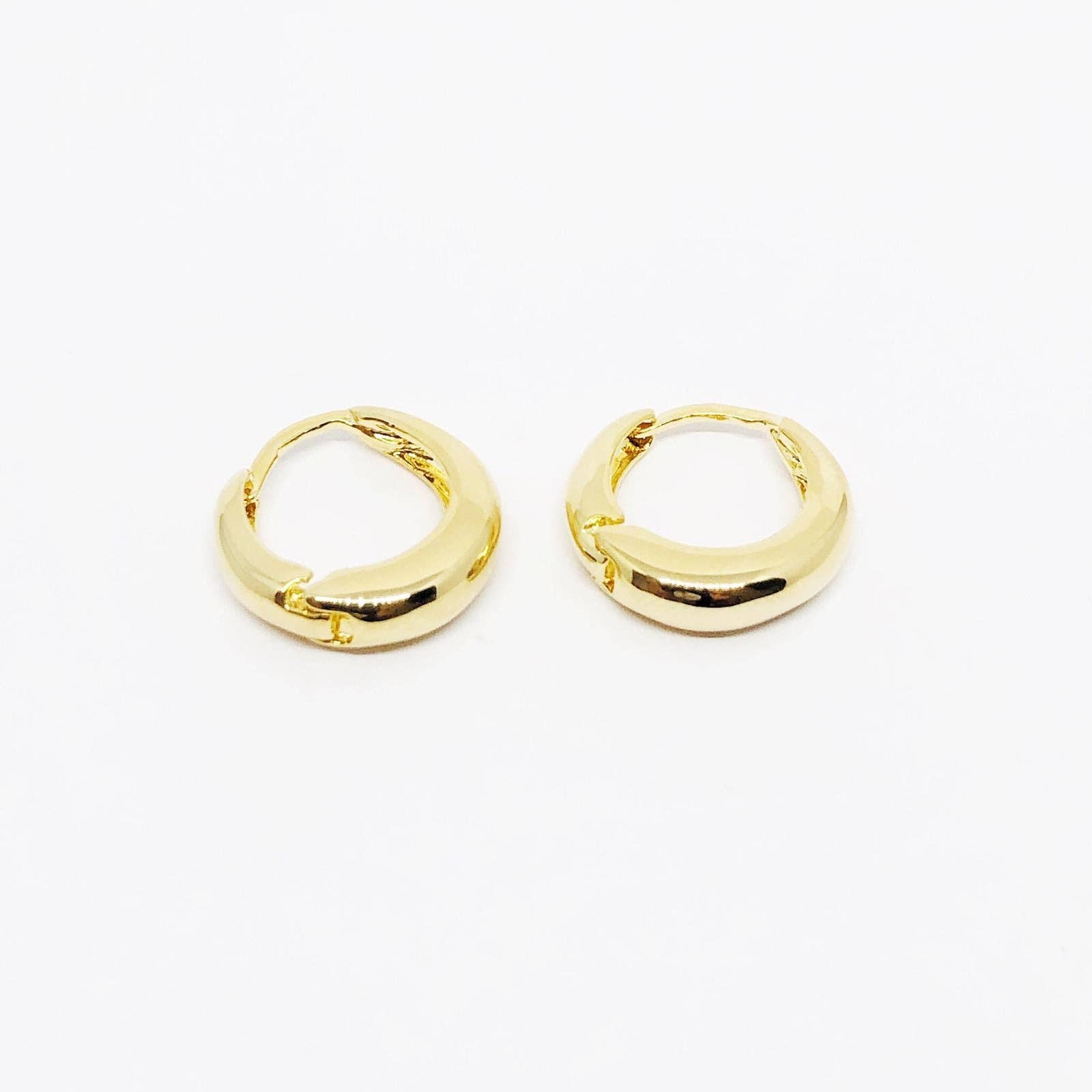 18k Gold Filled Artisan Style Clicker Hoop Earrings, photo 3 of 6