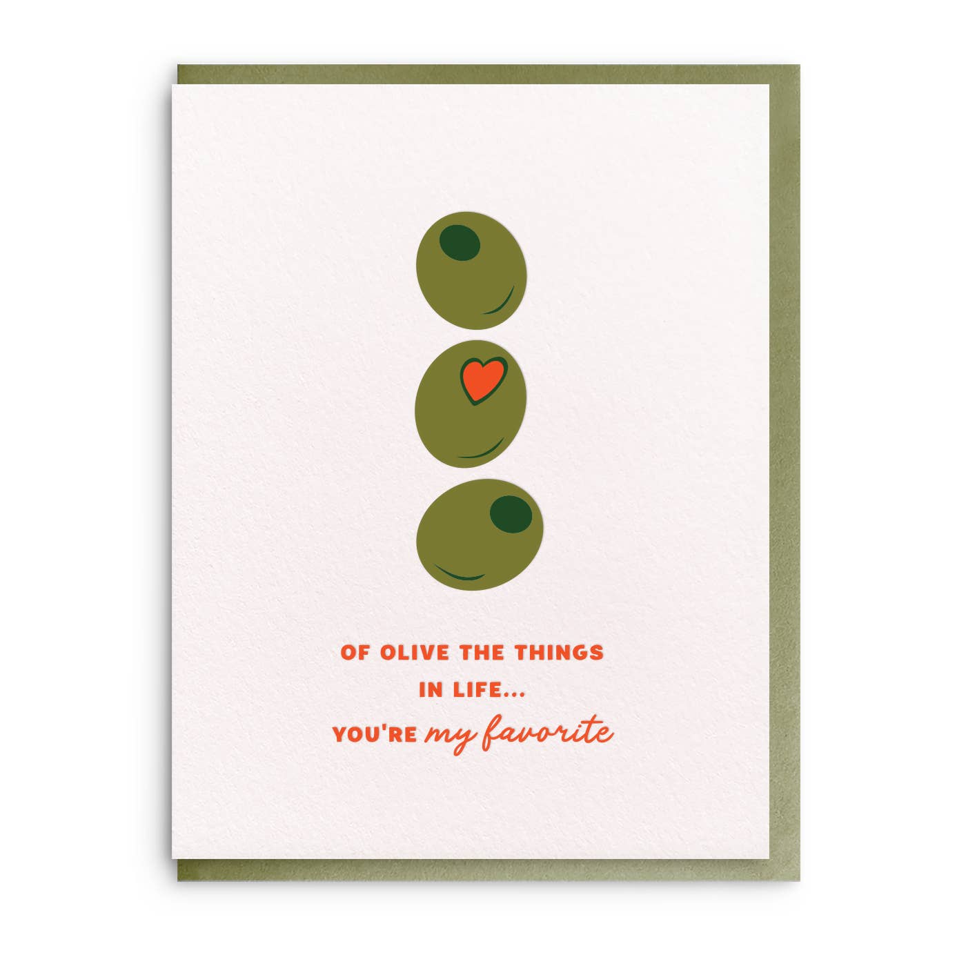 Olive The Things, Letterpress Friendship Greeting Card, photo 1 of 3