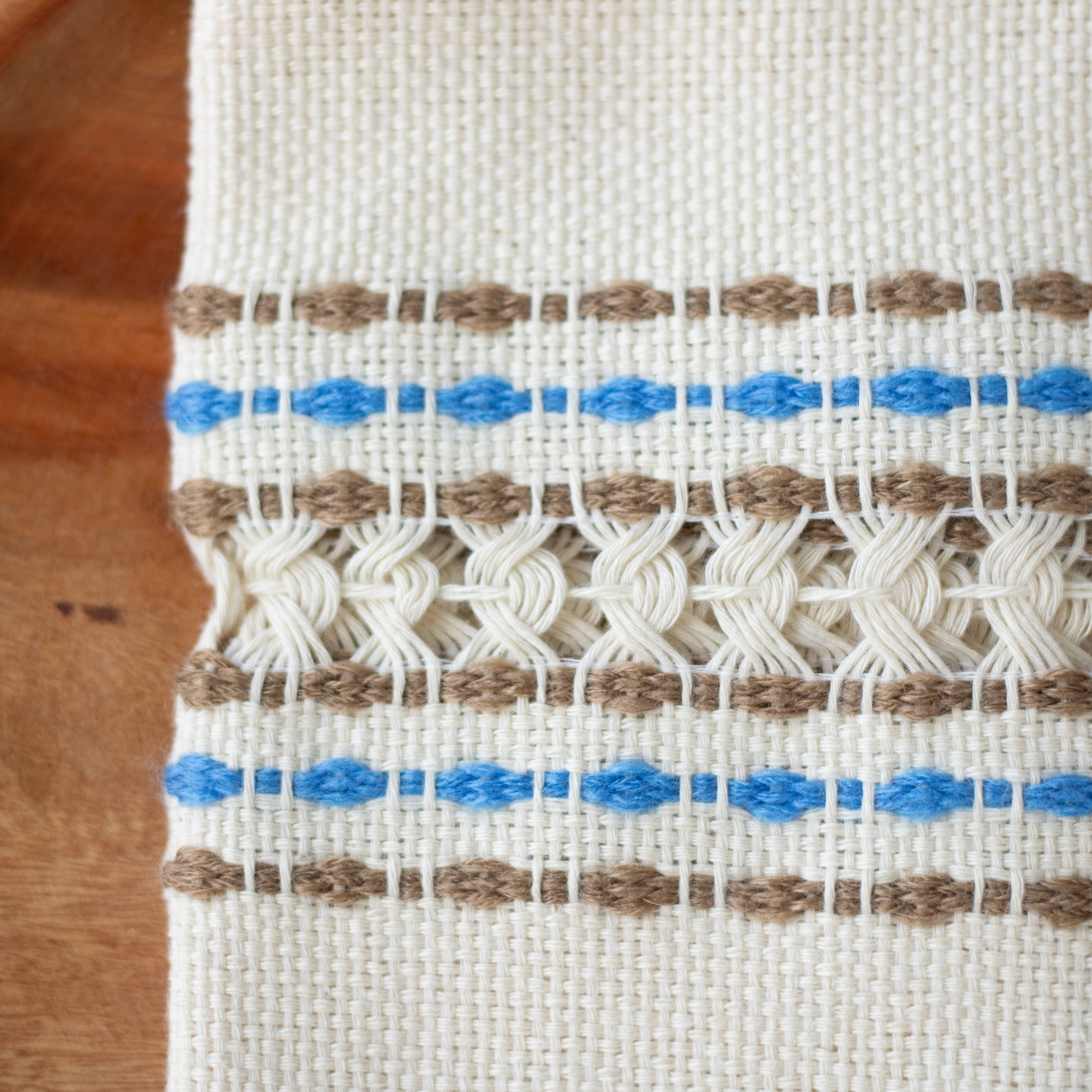 Handwoven Cotton Napkin - Blue and Brown, photo 4 of 4