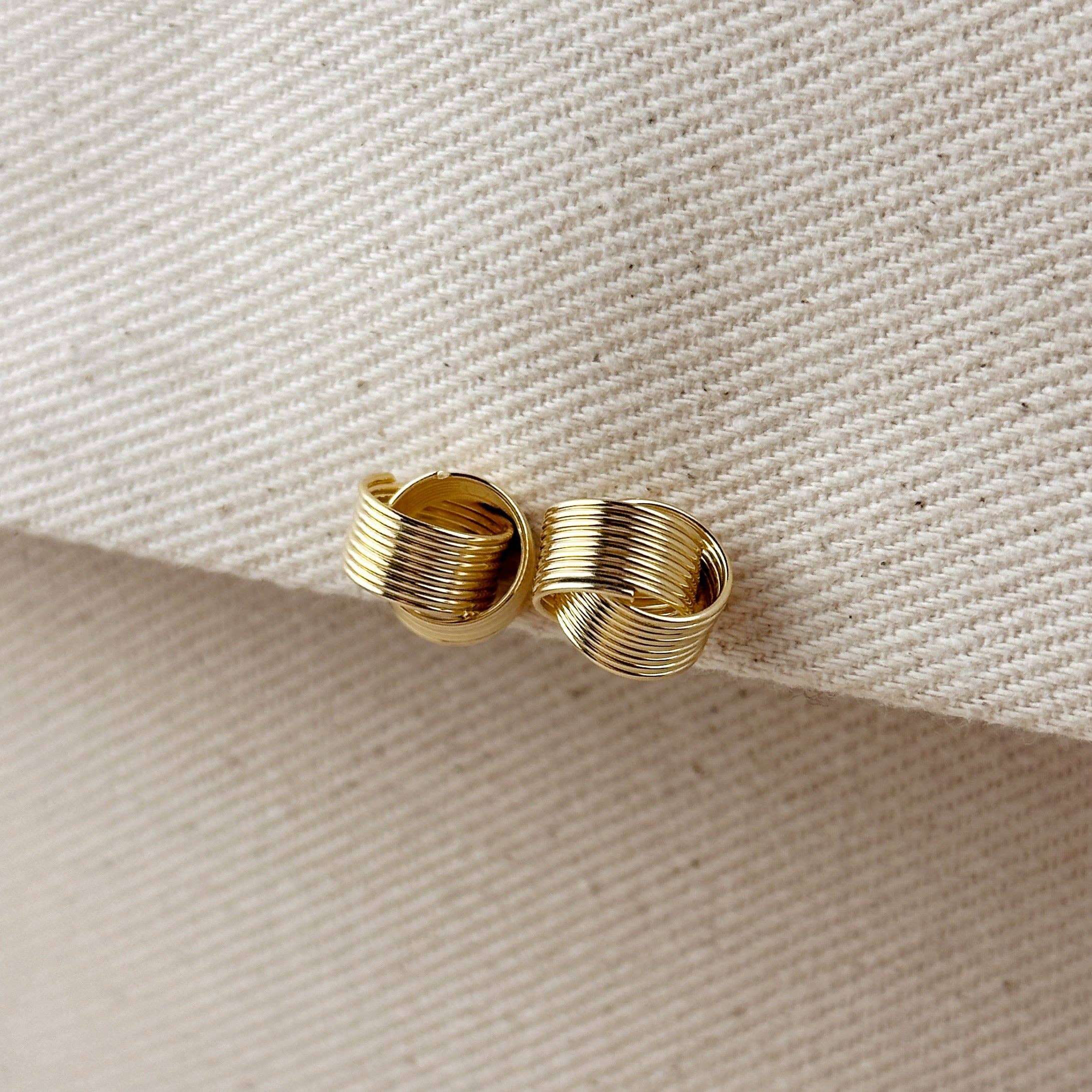 18k Gold Filled Wire Knot Stud Earrings, photo 1 of 7