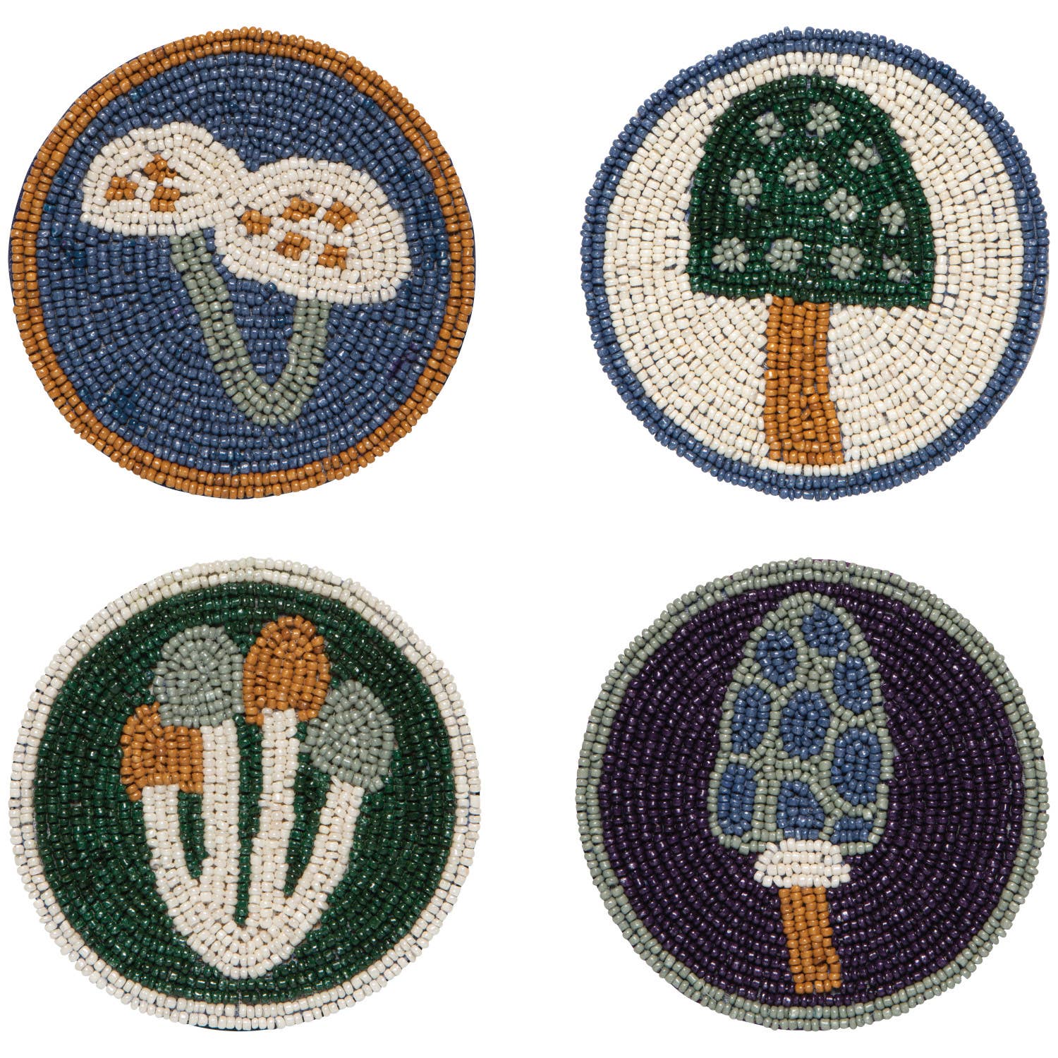 Wildgrove Beaded Coasters Set of 4, photo 1 of 4
