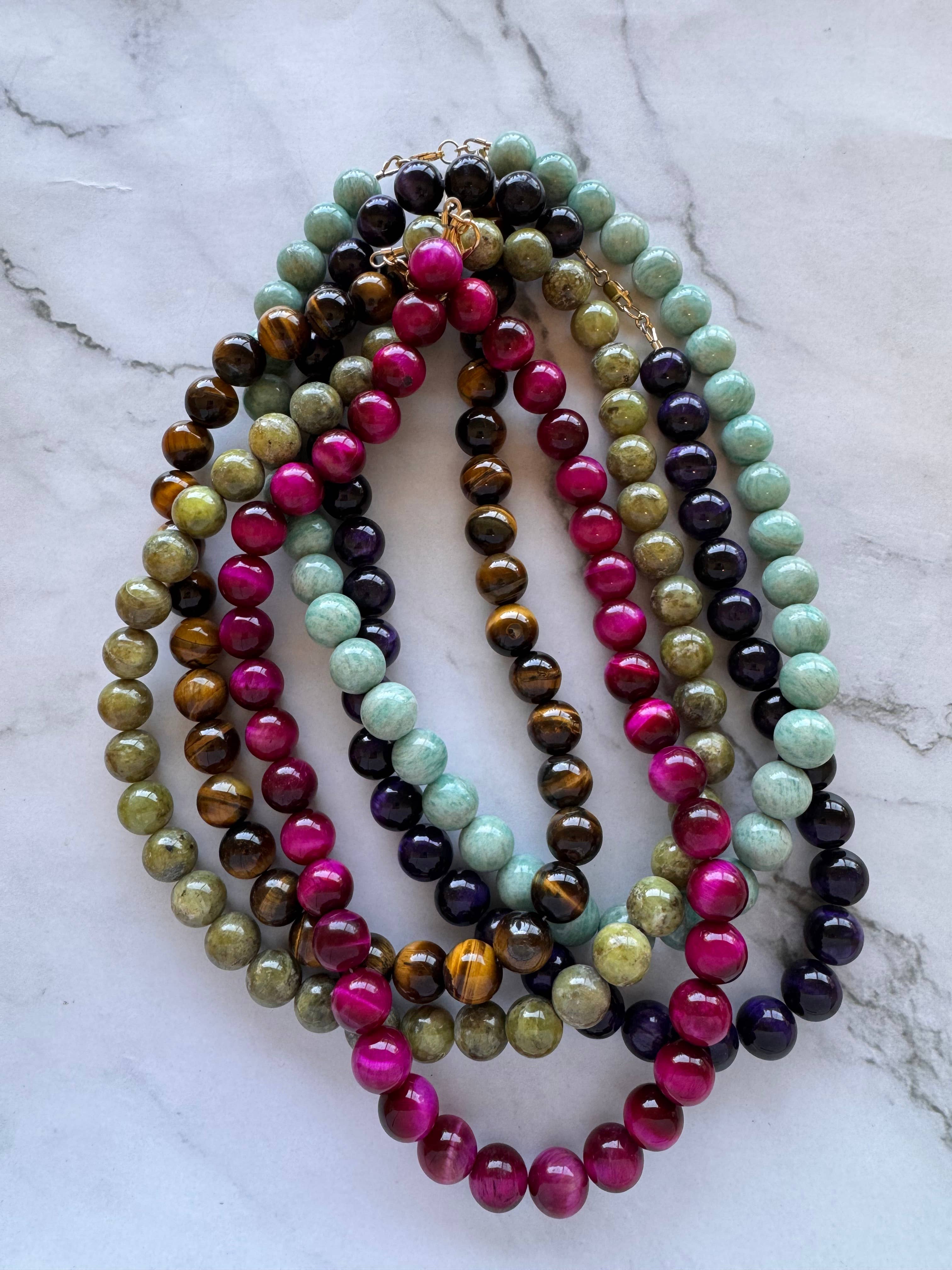 Bessie Chunky Beaded Necklace: Amazonite, photo 7 of 7