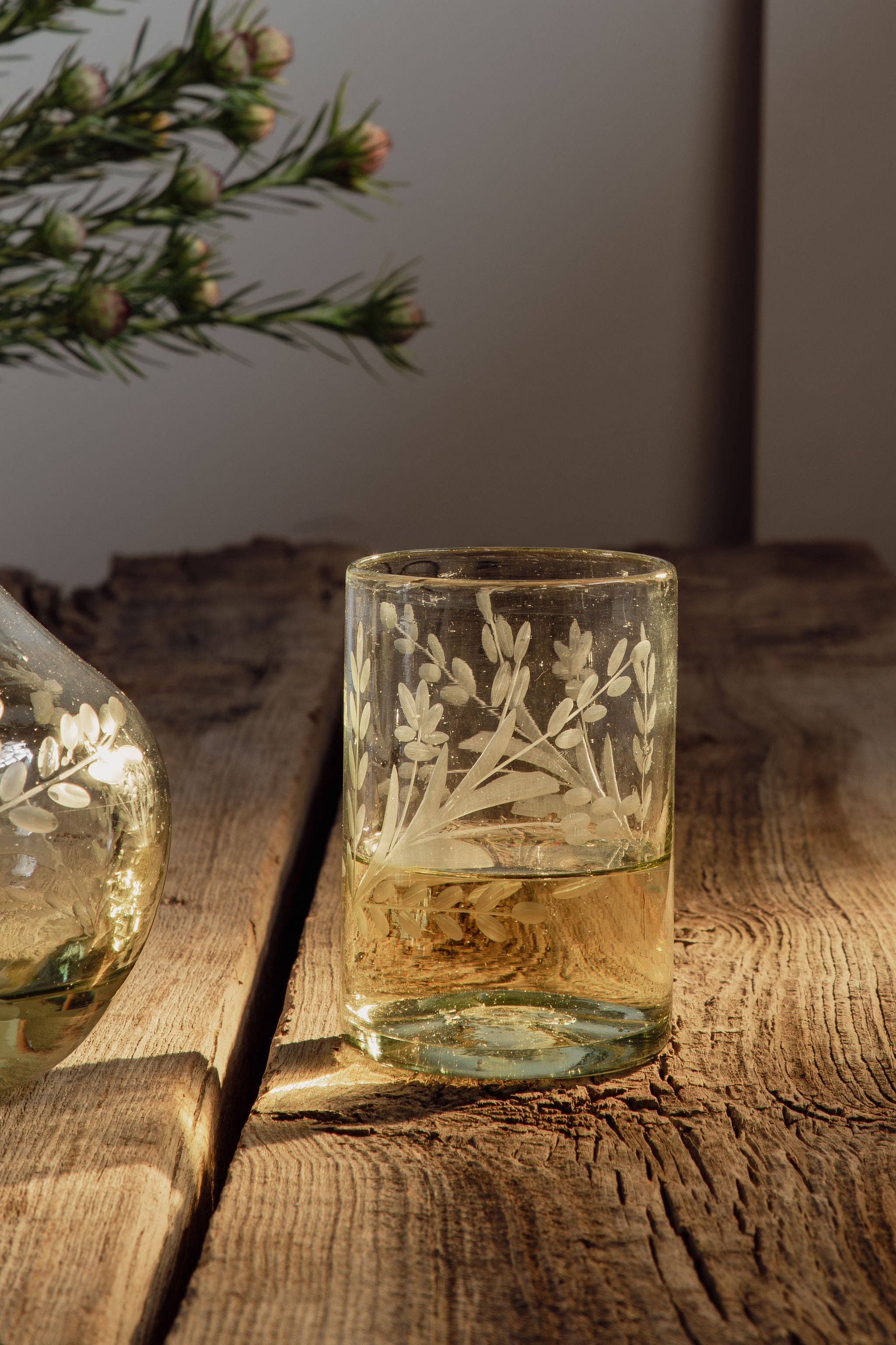 Hand-etched Tumbler Glass: Large, photo 2 of 8