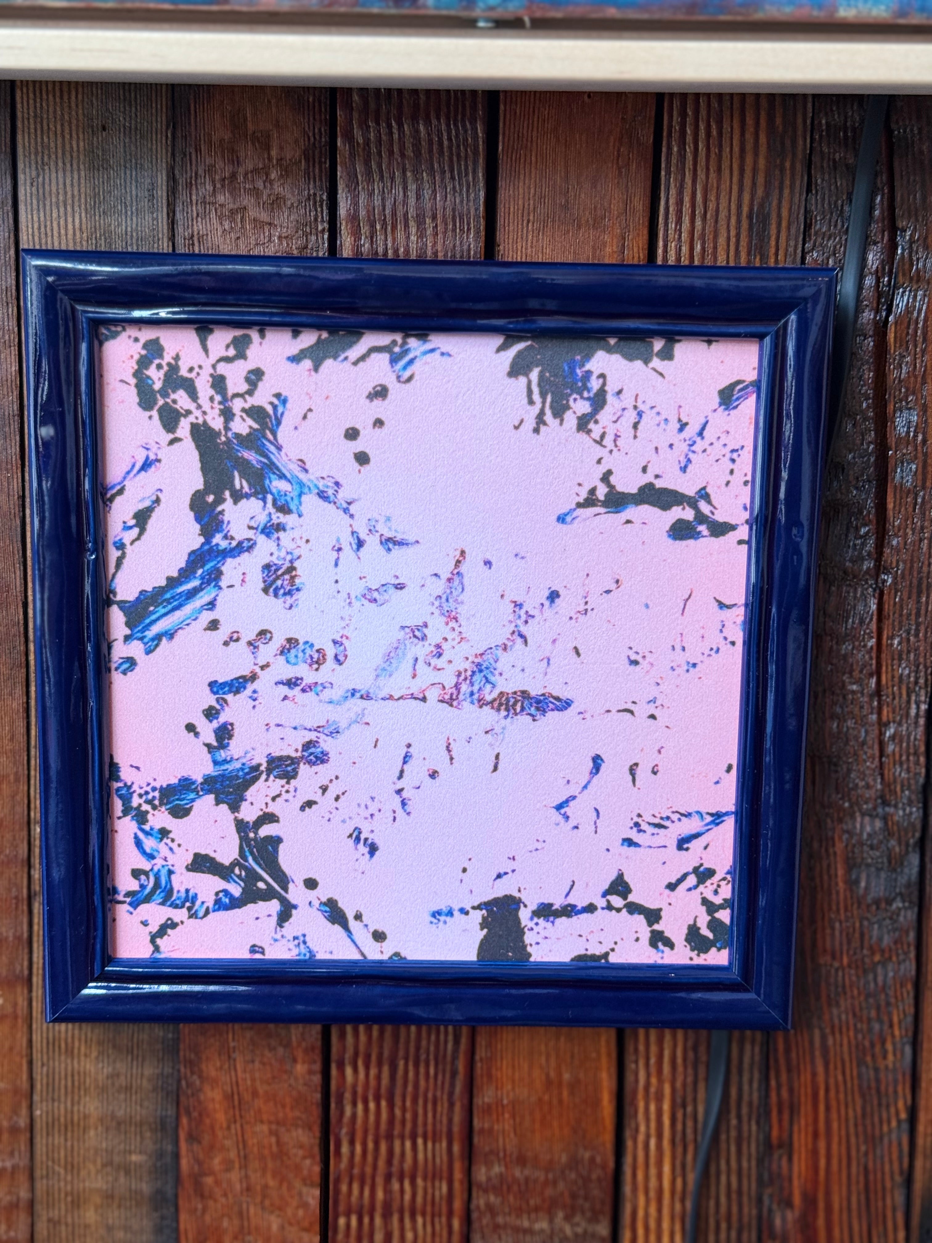 Pink Abstract w/ Navy Frame