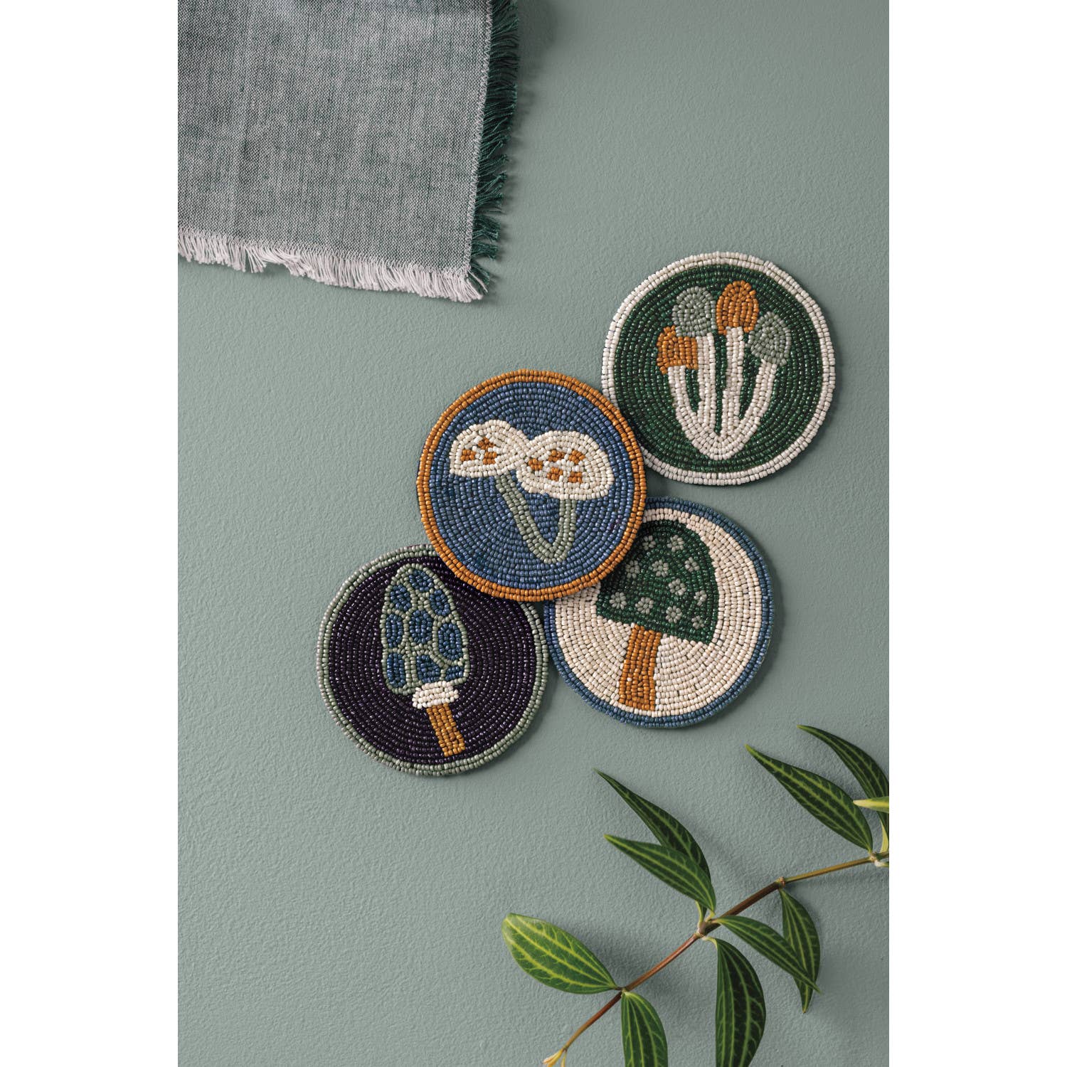 Wildgrove Beaded Coasters Set of 4, photo 2 of 4