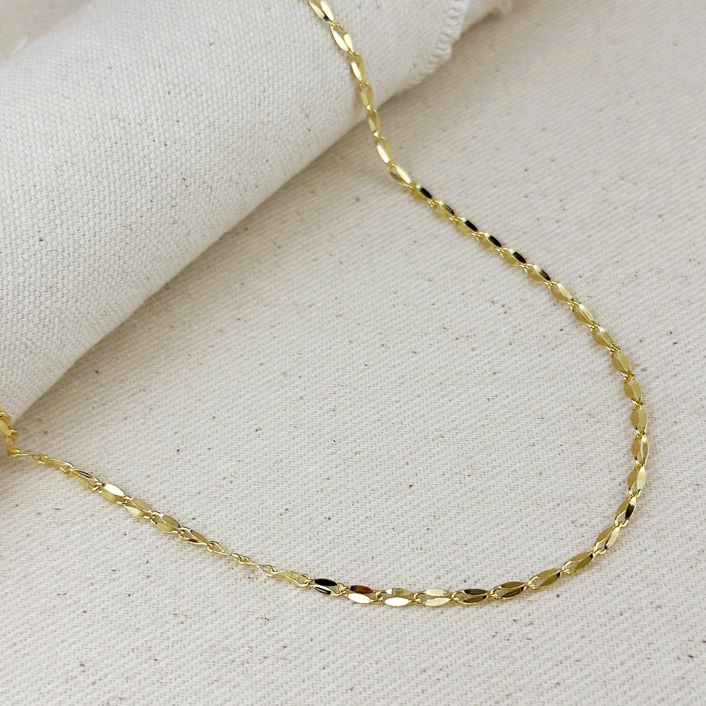 16”- 18k Gold Filled 3mm Fancy Chain Necklace, photo 1 of 4