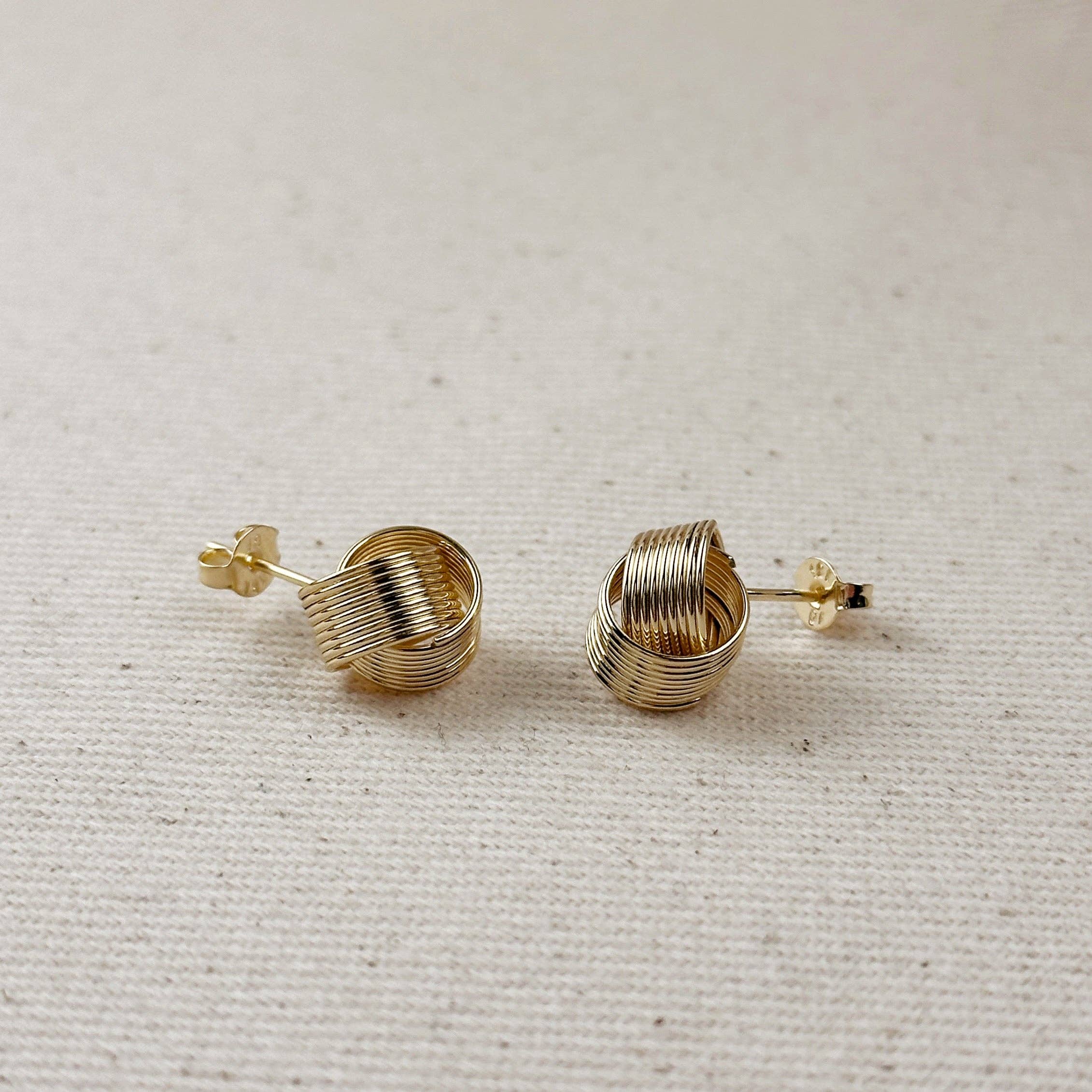 18k Gold Filled Wire Knot Stud Earrings, photo 3 of 7