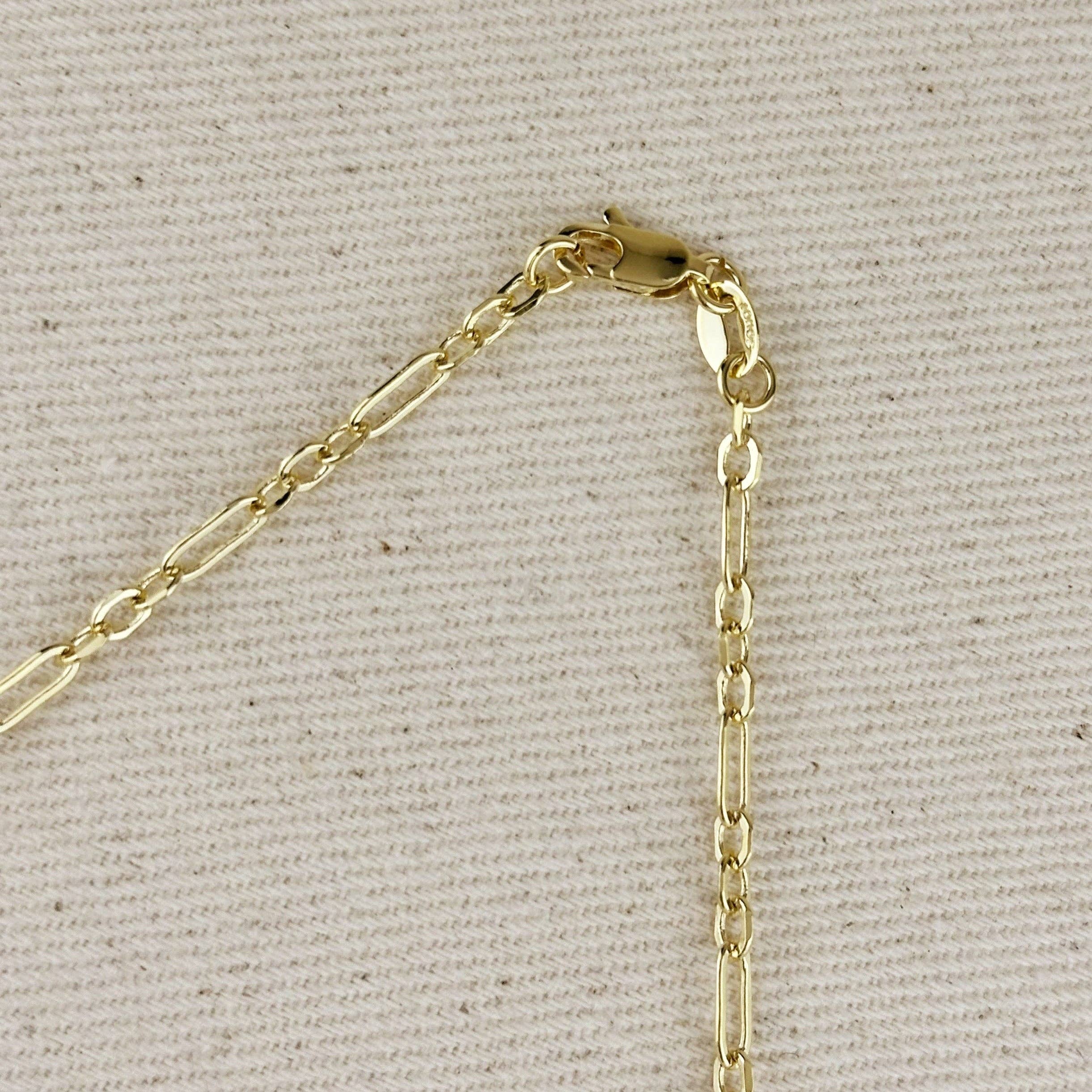 16” - 18k Gold Filled 3x1 Alternated Paperclip Necklace, photo 4 of 6