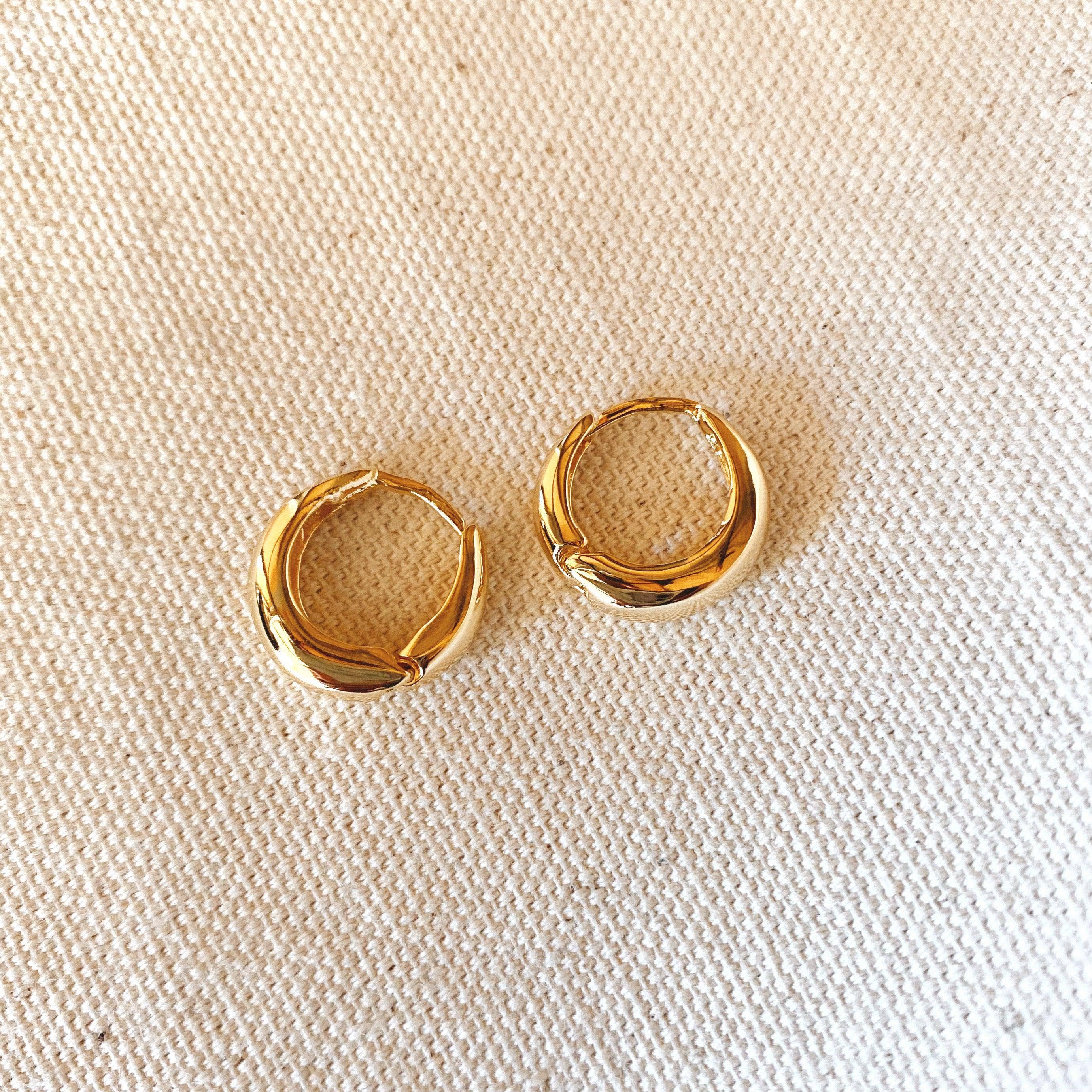18k Gold Filled Artisan Style Clicker Hoop Earrings, photo 6 of 6