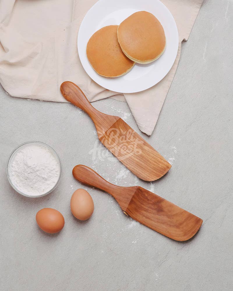 Teak Wooden Pancake Spatula Turner Flipper - Breakfast Egg, photo 2 of 3
