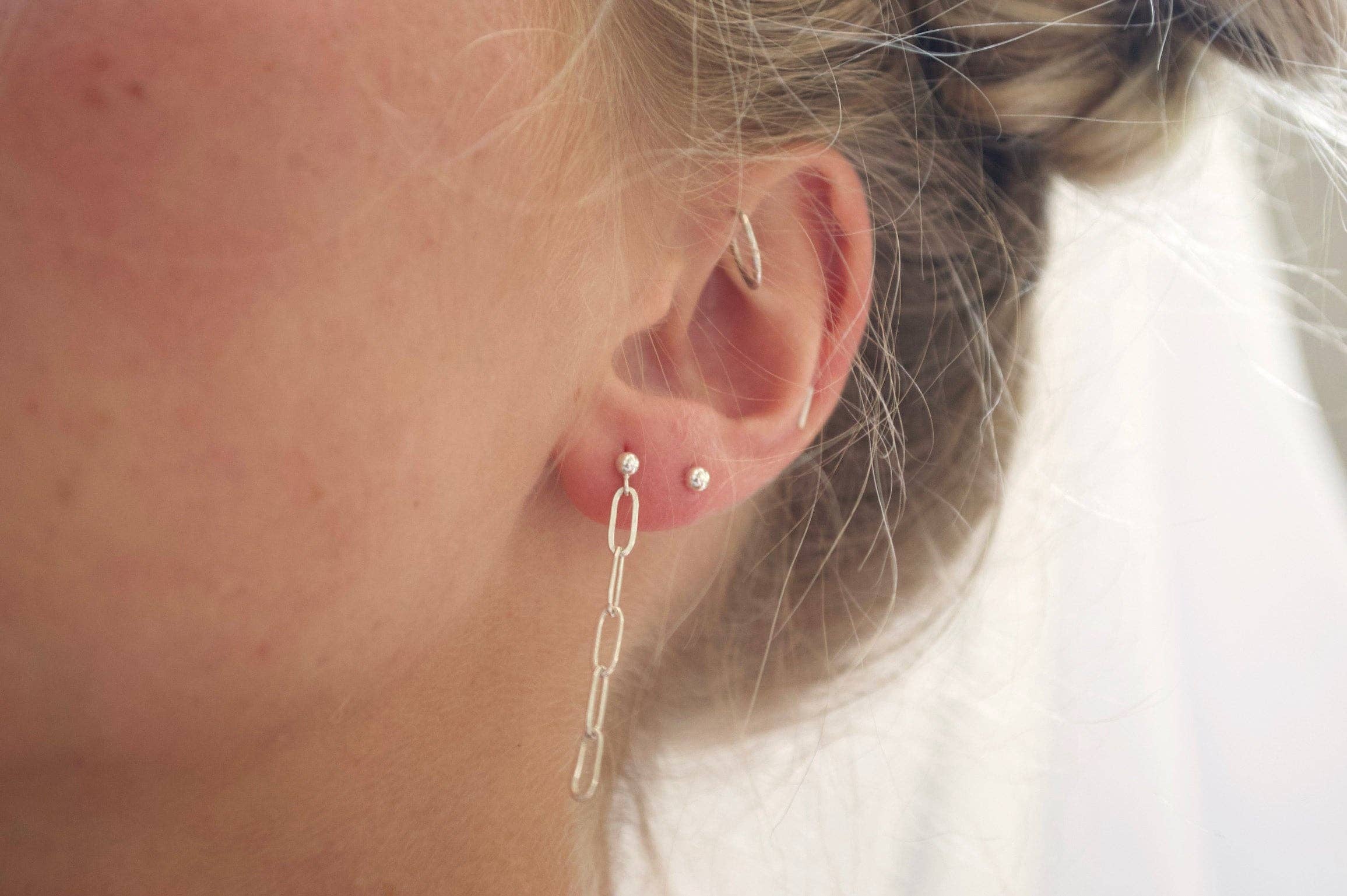 Linked Studs: .925 Sterling Silver