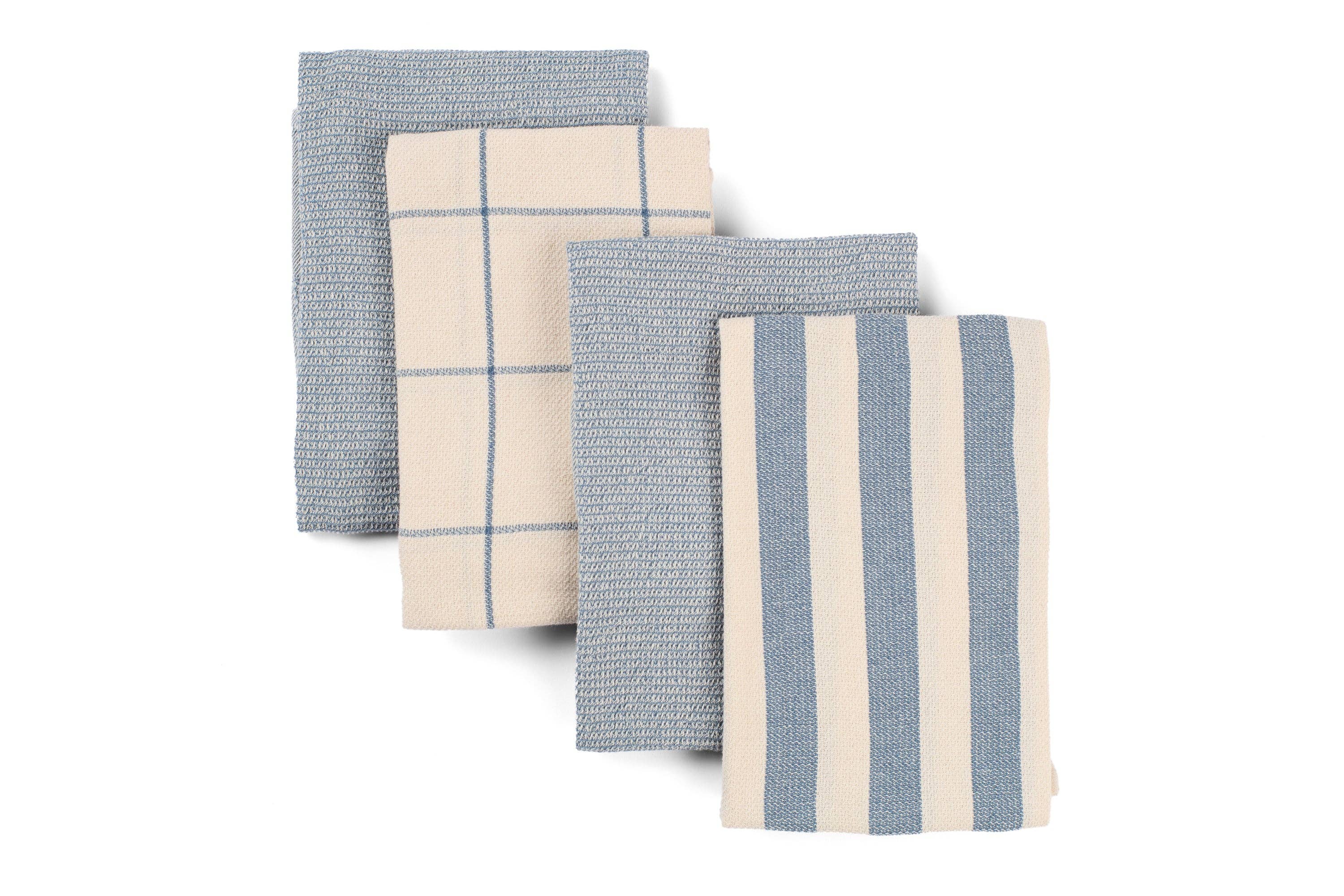 Kitchen Towels – Set of 4, Absorbent & Eco-Friendly: Blue, Minimal & Waffle, photo 1 of 8