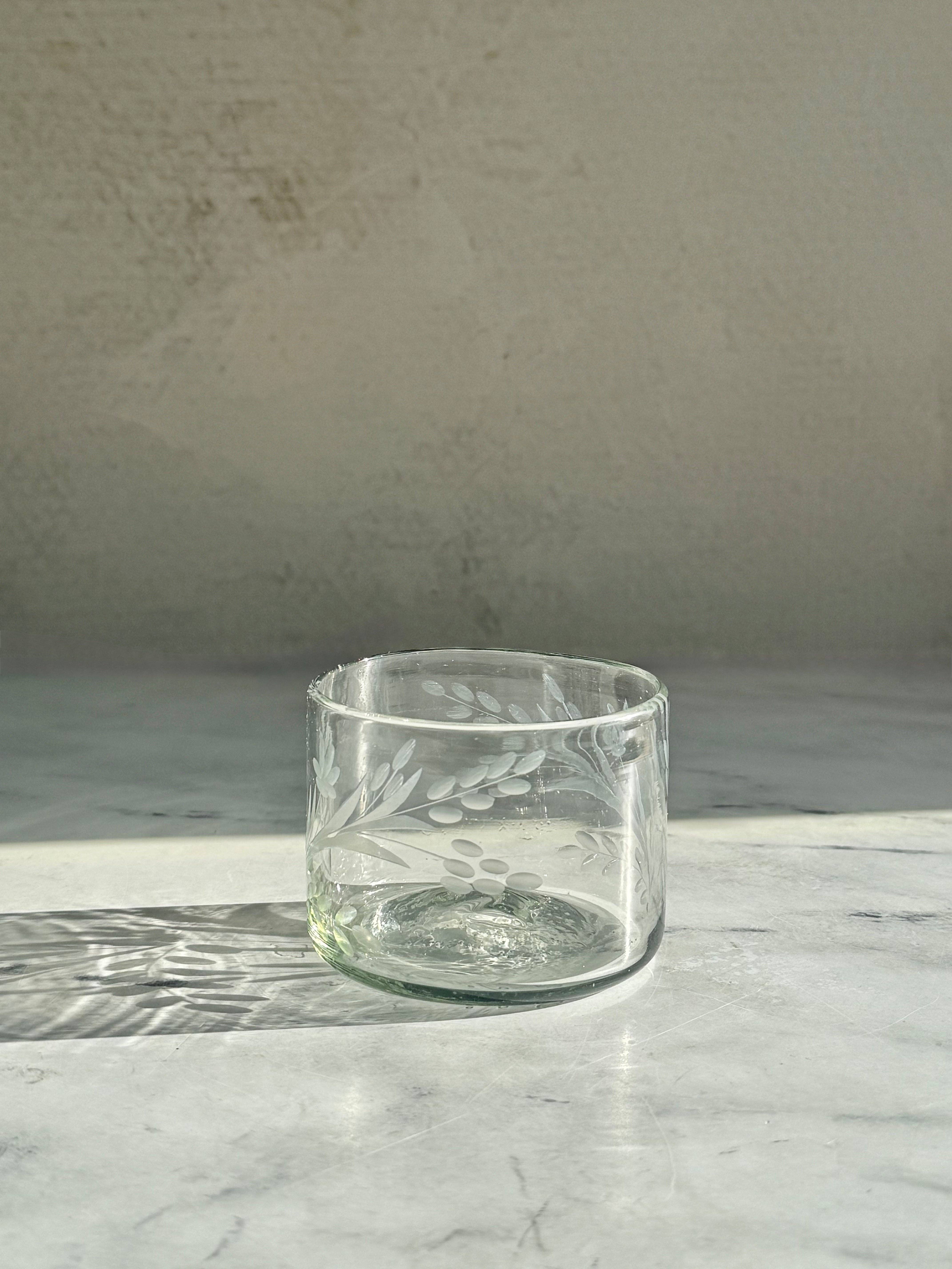 Hand-etched Short Glass, photo 1 of 2