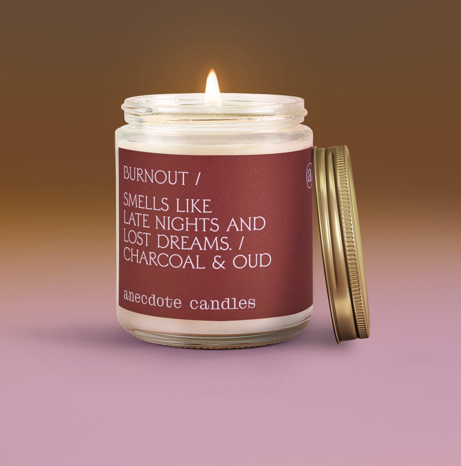 Burn Out (Charcoal & Oud) Glass Jar Candle: Standard Jar, photo 1 of 2