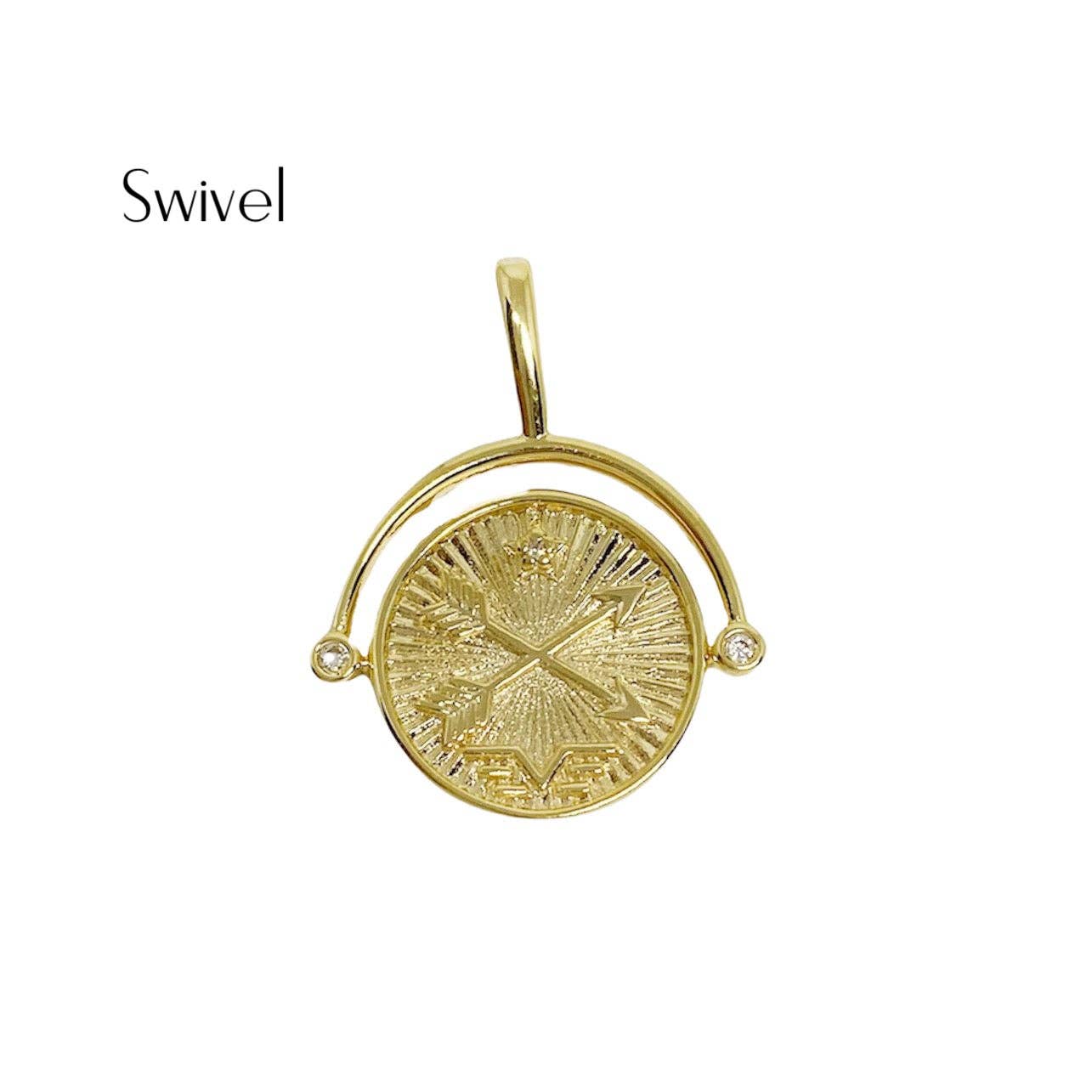 18k Gold-Plated Compass Pendant, photo 6 of 6