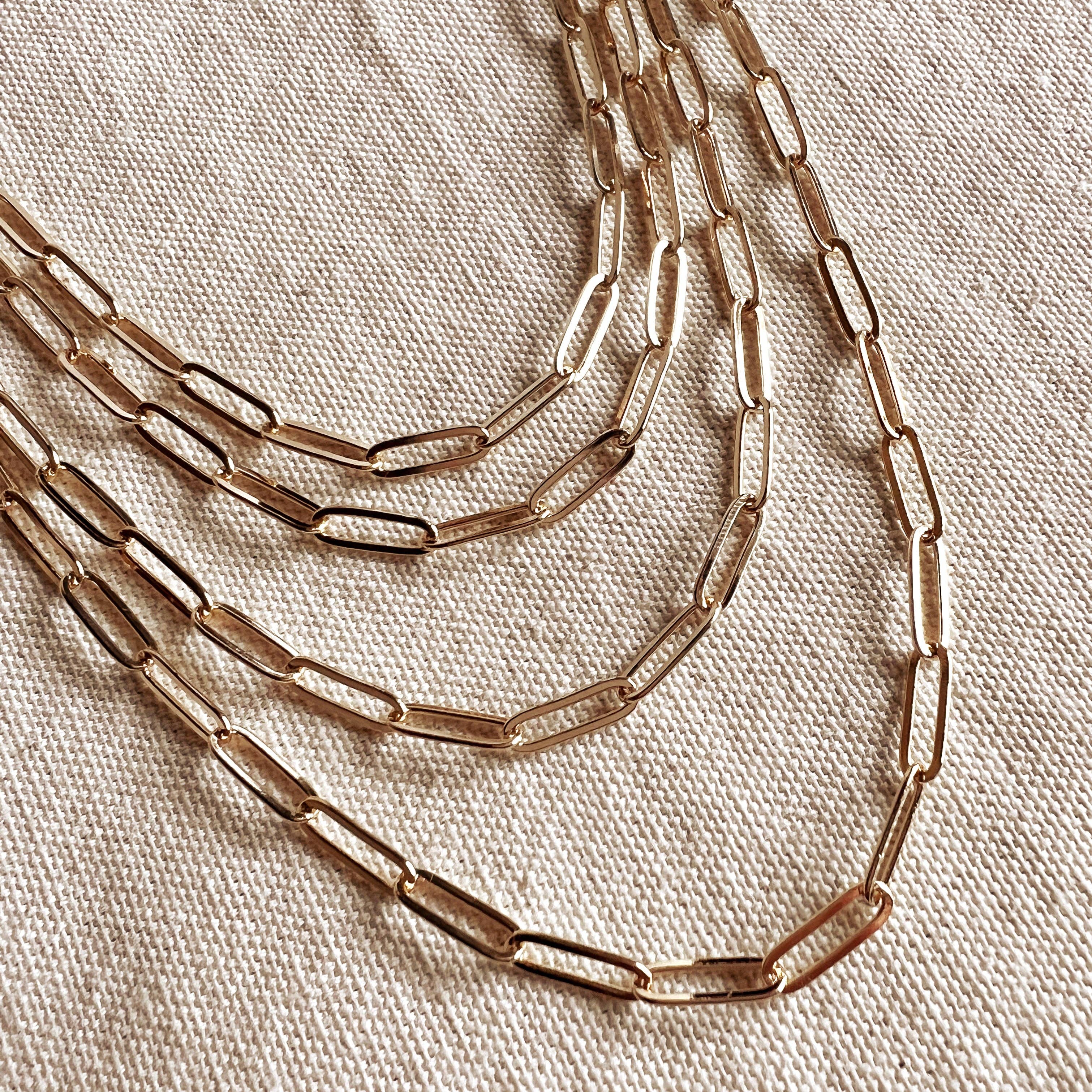 20 " - 18k Gold Filled Classic Paperclip Chain