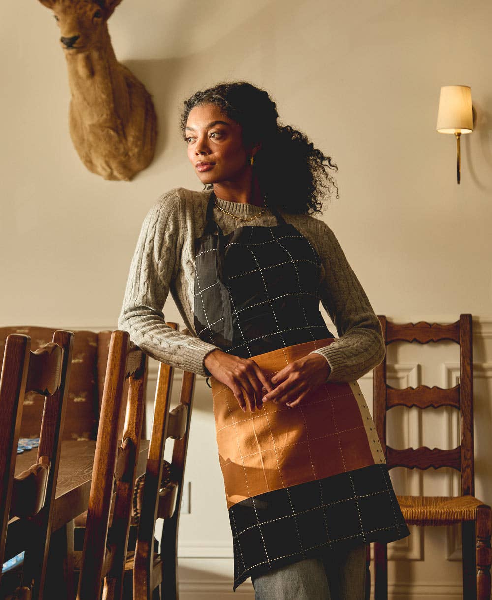 Charcoal Organic Cotton Bib Apron, photo 1 of 3
