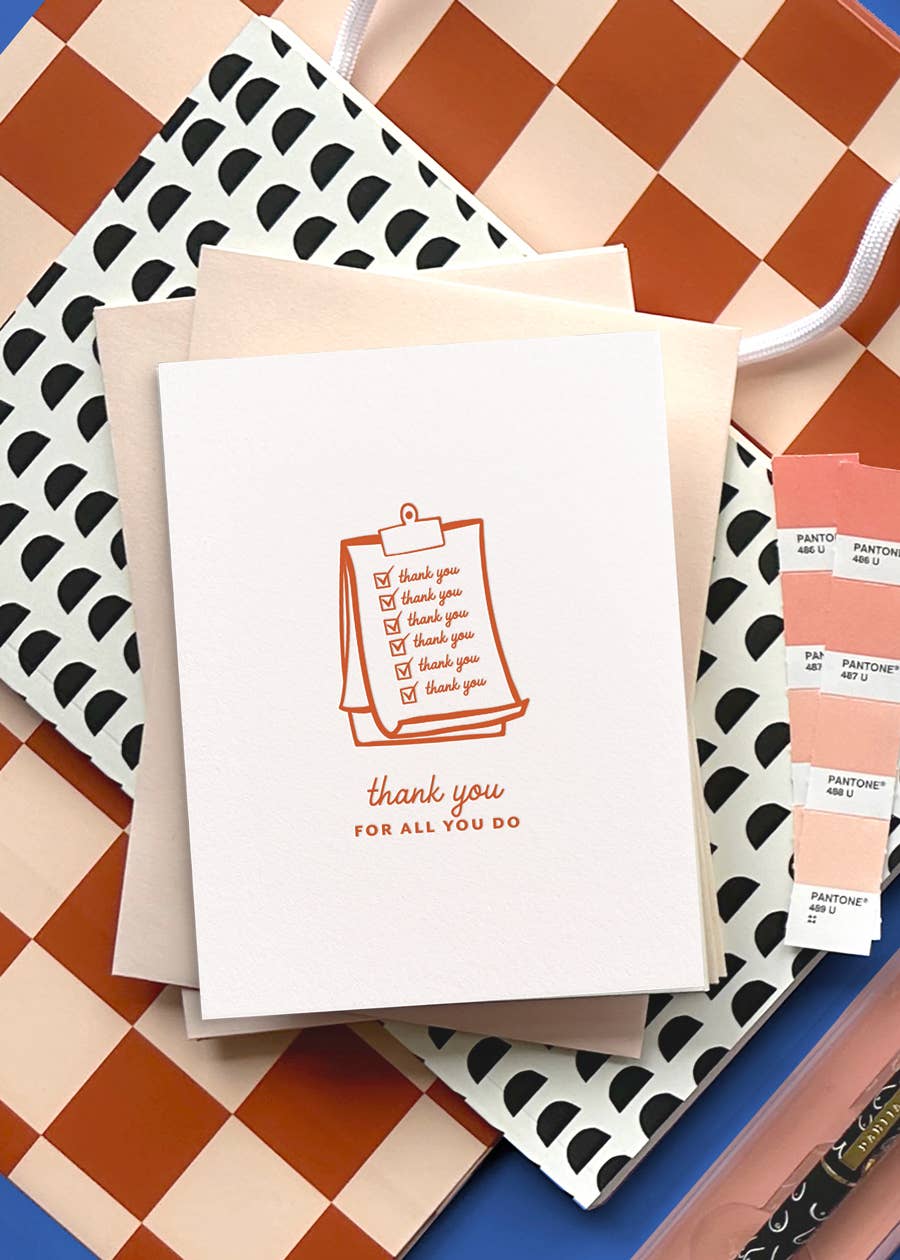 All That You Do, Letterpress Thank You Card, photo 3 of 3