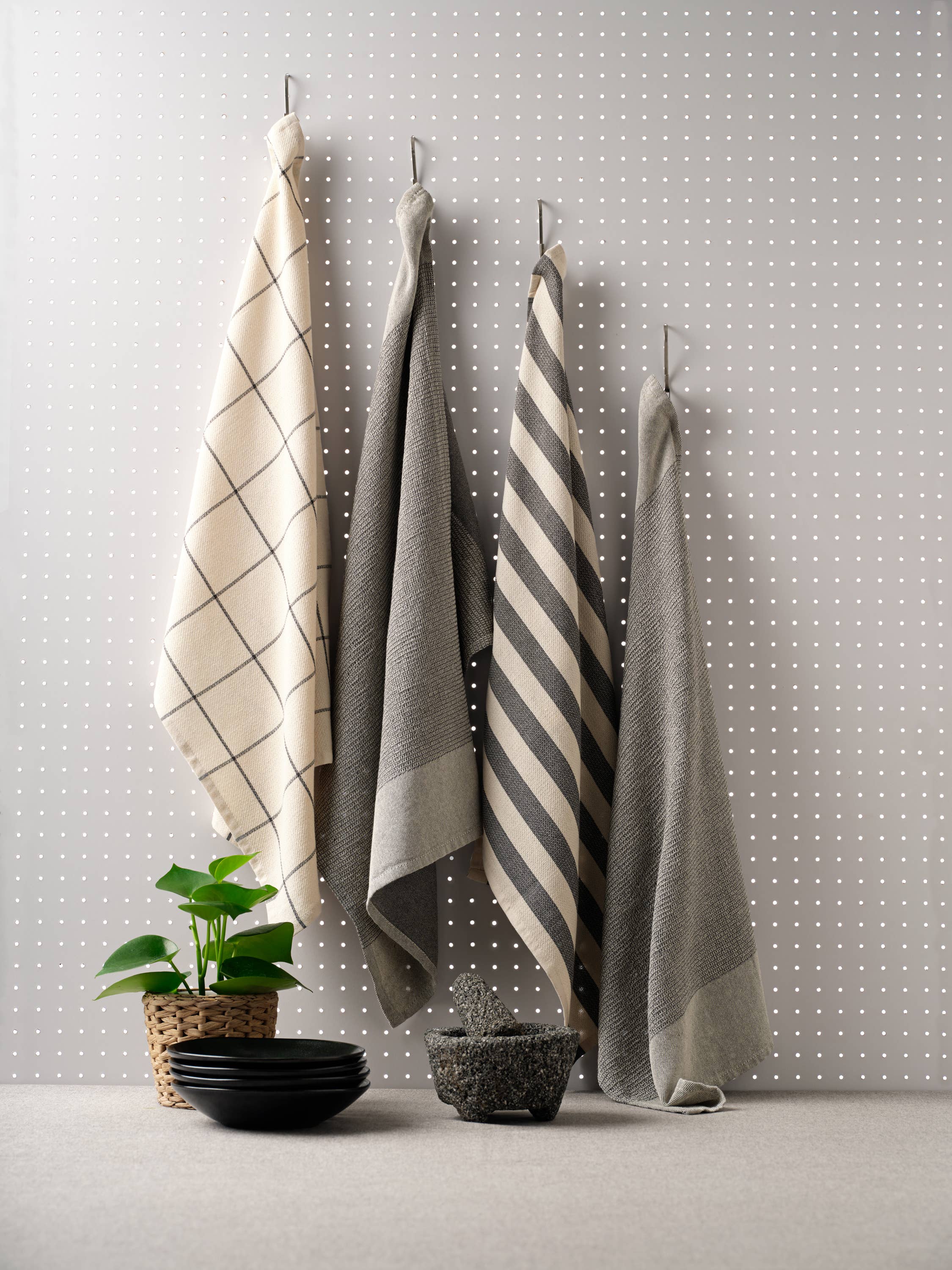 Kitchen Towels – Set of 4, Absorbent & Eco-Friendly: Blue, Minimal & Waffle, photo 2 of 8