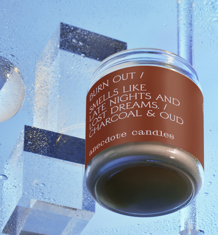 Burn Out (Charcoal & Oud) Glass Jar Candle: Standard Jar, photo 2 of 2
