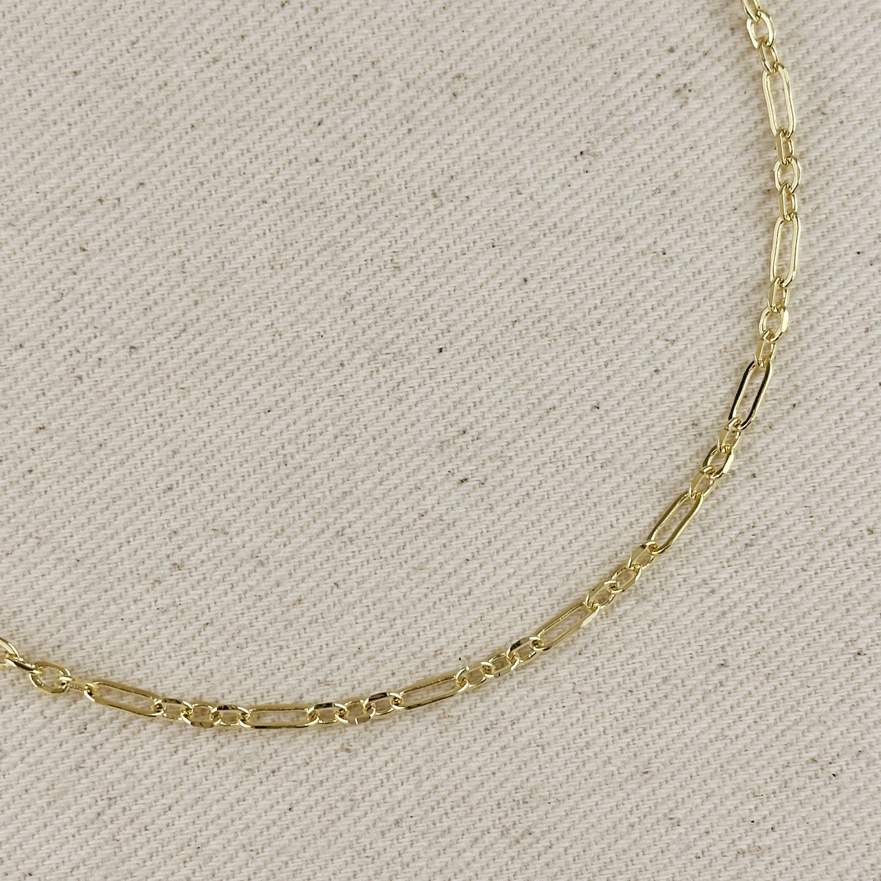 16” - 18k Gold Filled 3x1 Alternated Paperclip Necklace, photo 6 of 6