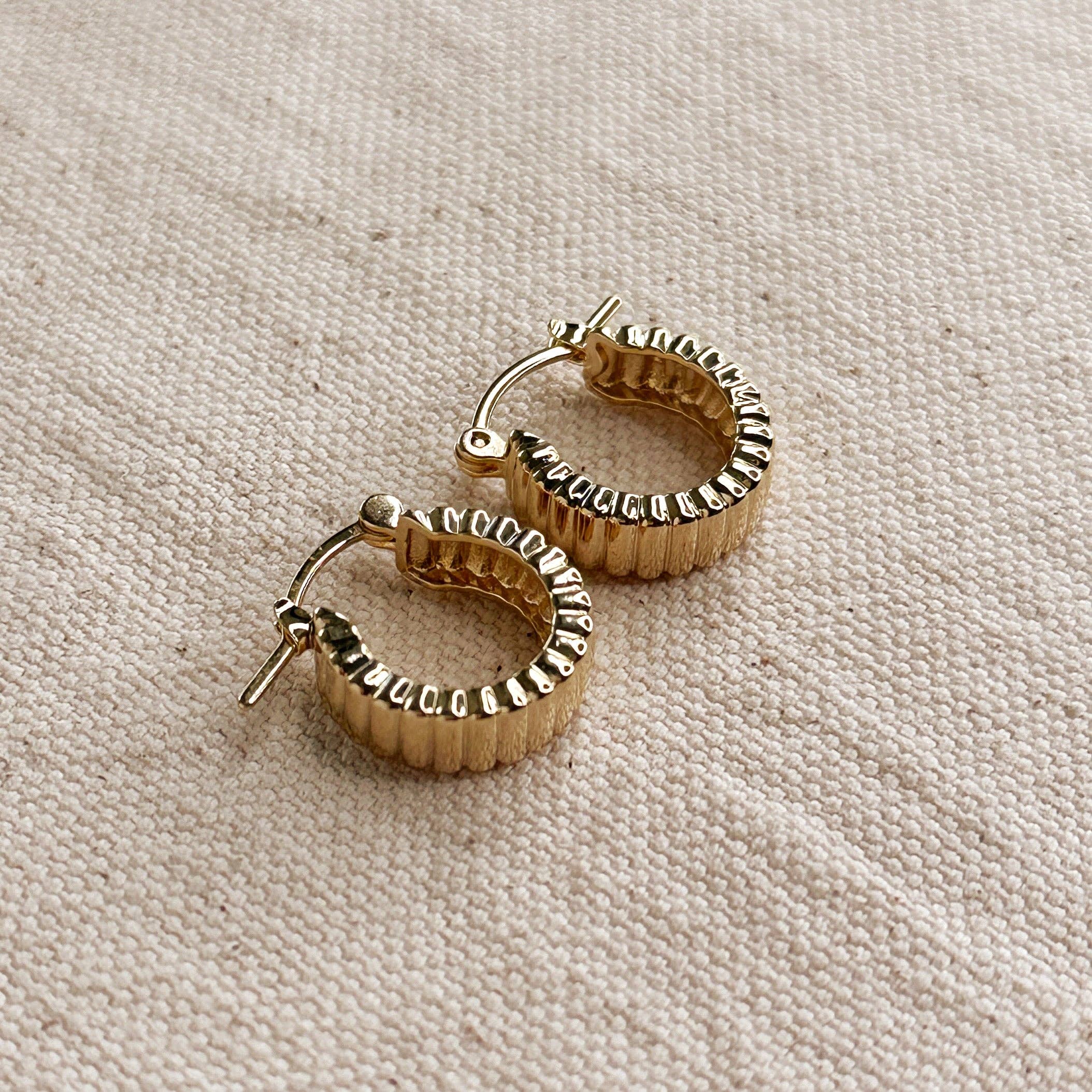 Ridged Hoop Earrings, photo 3 of 6