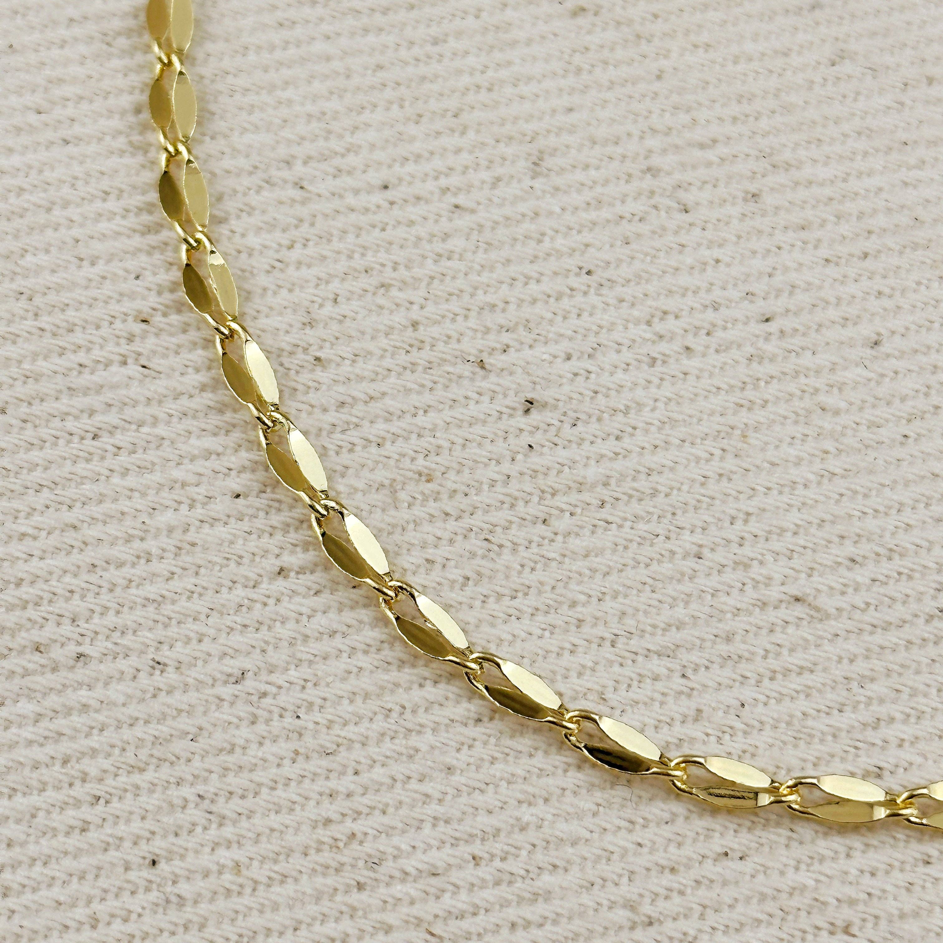 16”- 18k Gold Filled 3mm Fancy Chain Necklace, photo 3 of 4