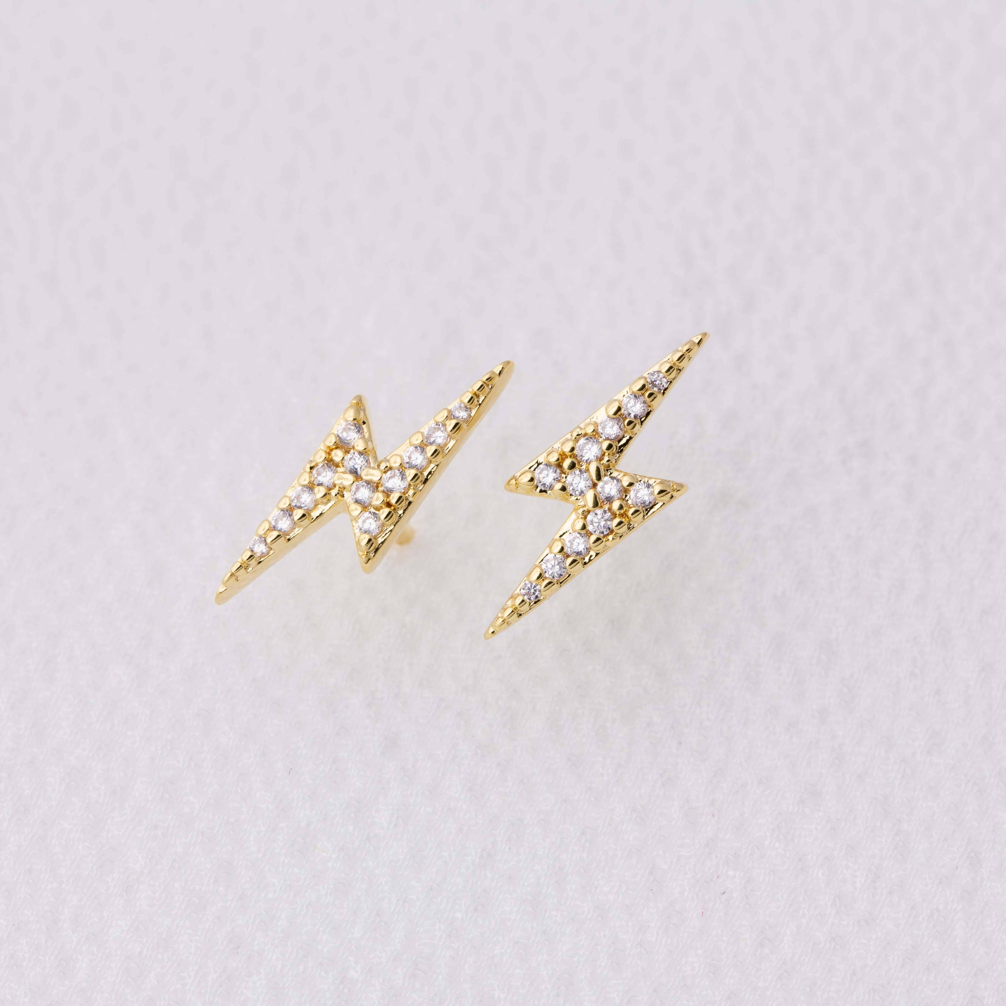 Mini Lightning Bolt Stackable Earrings, photo 4 of 4