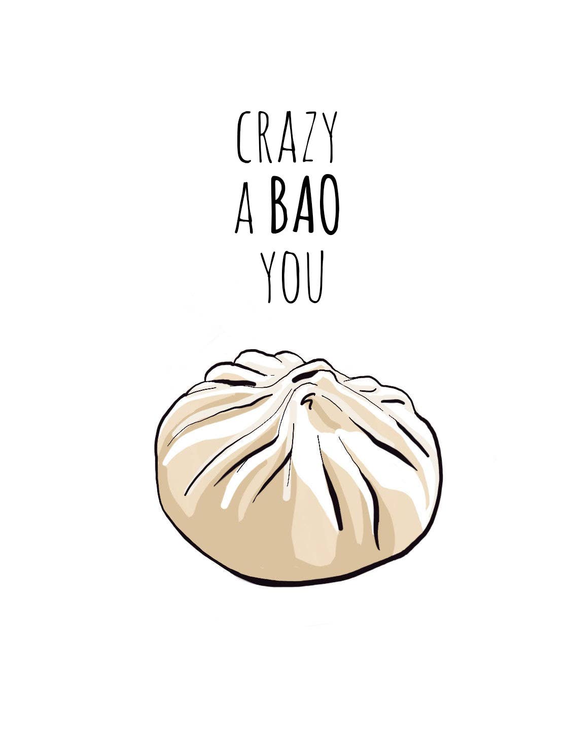 Crazy A Bao You Everyday Greeting Card, photo 2 of 4