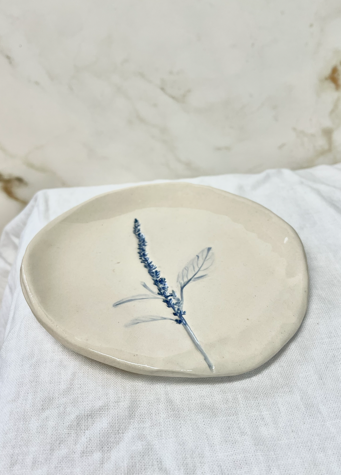 Hand-Painted Floral Spoon Rest, Blue, photo 4 of 5