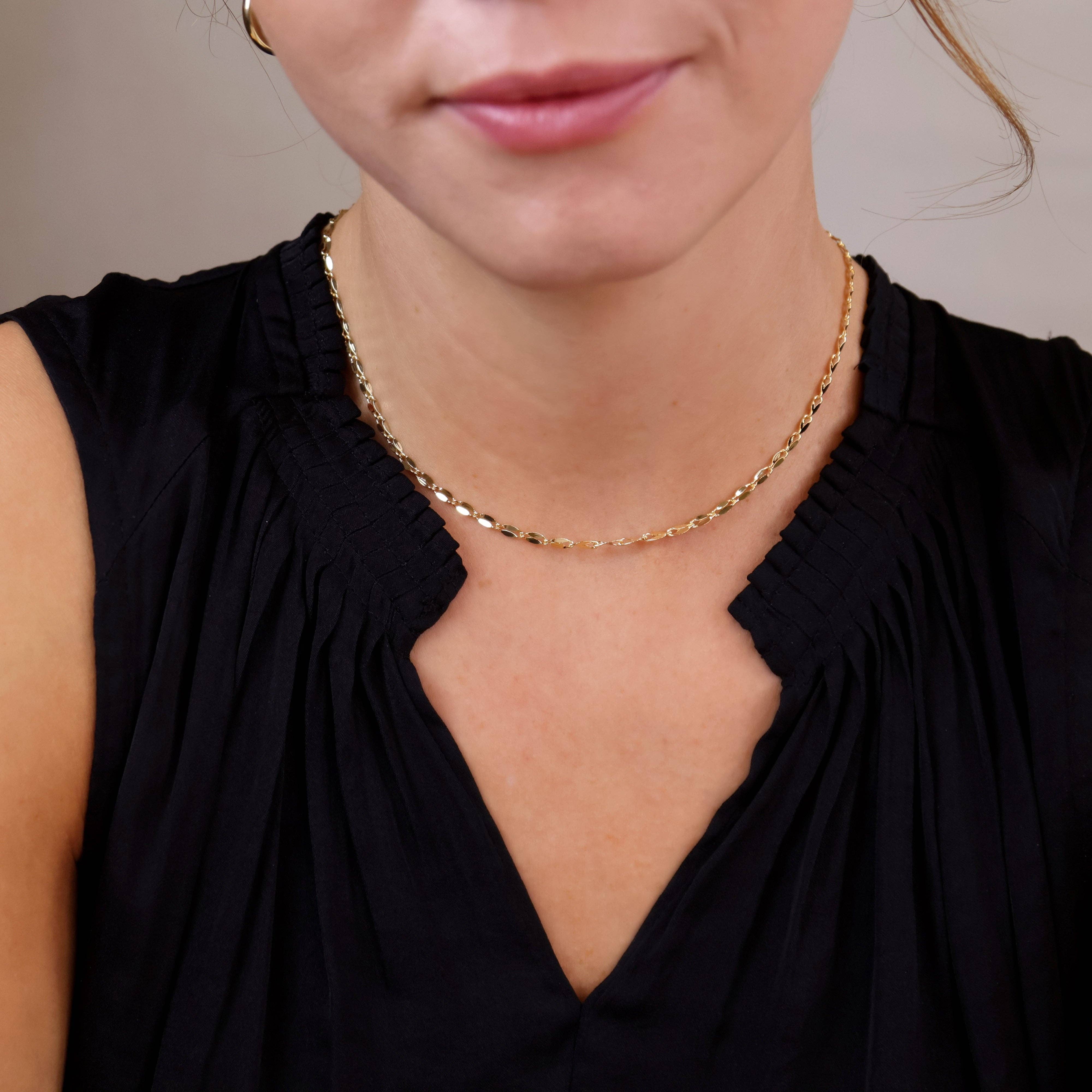 16”- 18k Gold Filled 3mm Fancy Chain Necklace, photo 2 of 4