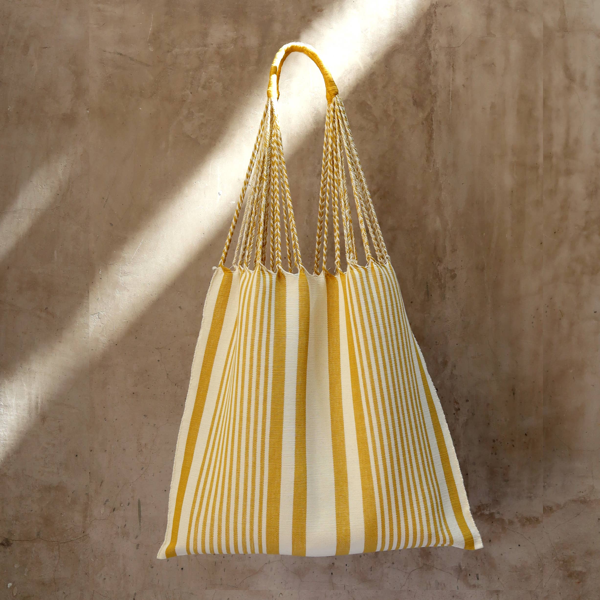 Las Rayas Tote Hand Woven Chiapas - k'an - Gold, photo 1 of 3