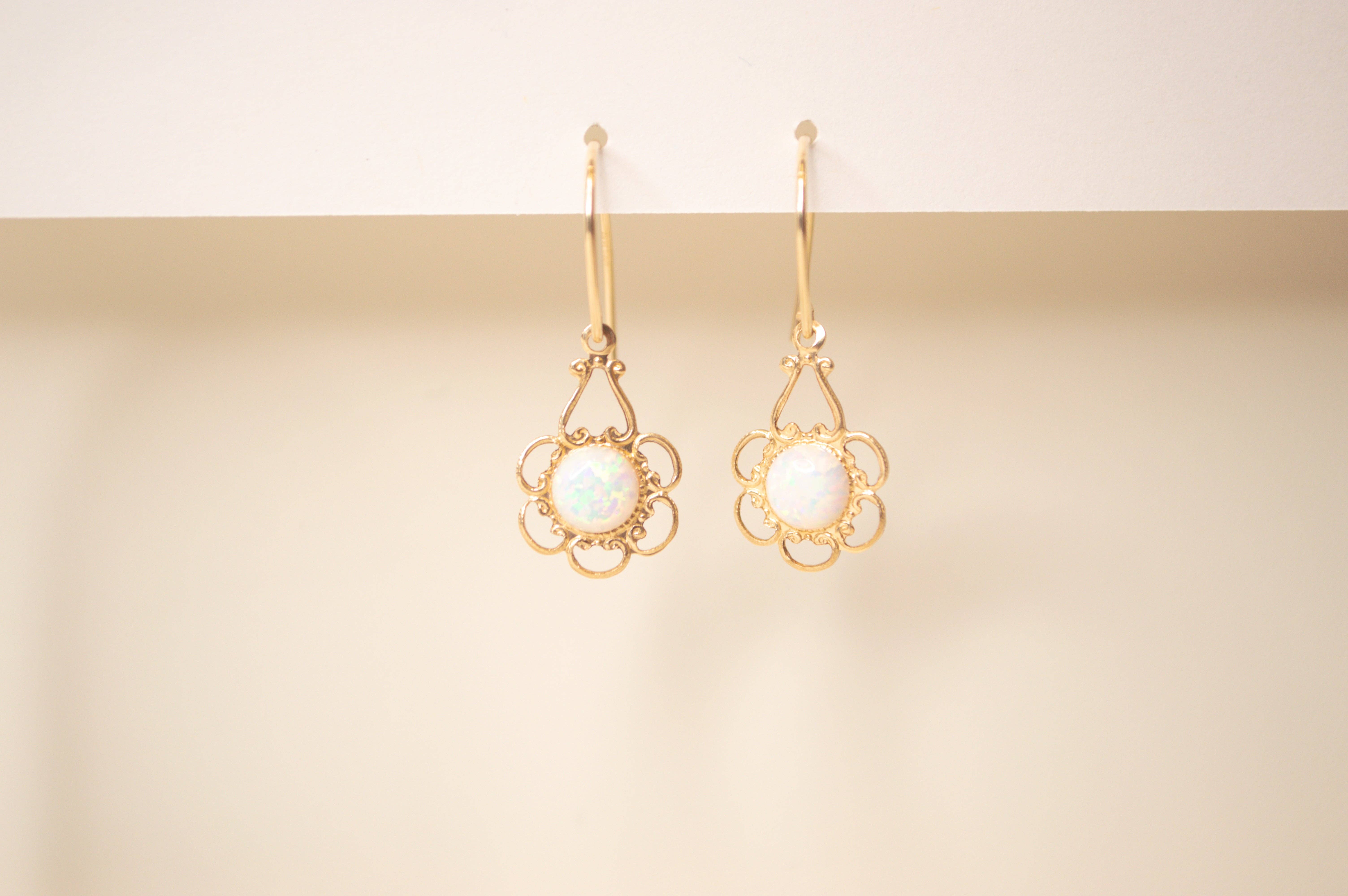 Opal Earwire: 14k Gold Filled