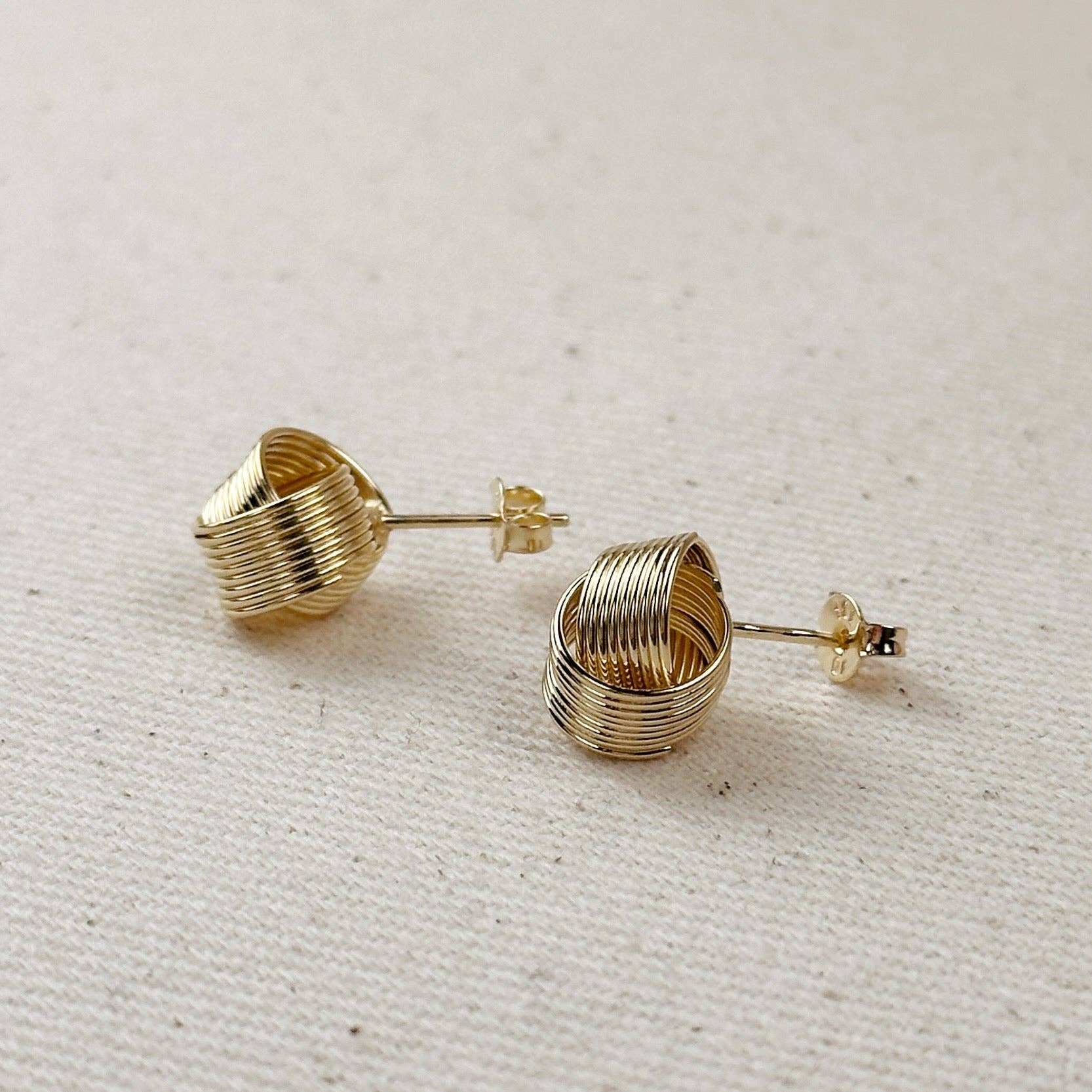 18k Gold Filled Wire Knot Stud Earrings, photo 4 of 7