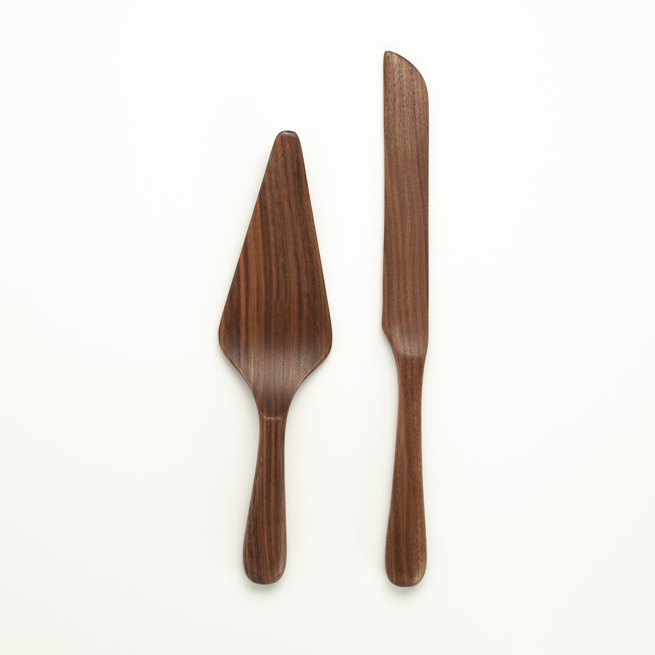 Walnut Wood Cake Server Set - Kitchen Serving Utensils, photo 1 of 3