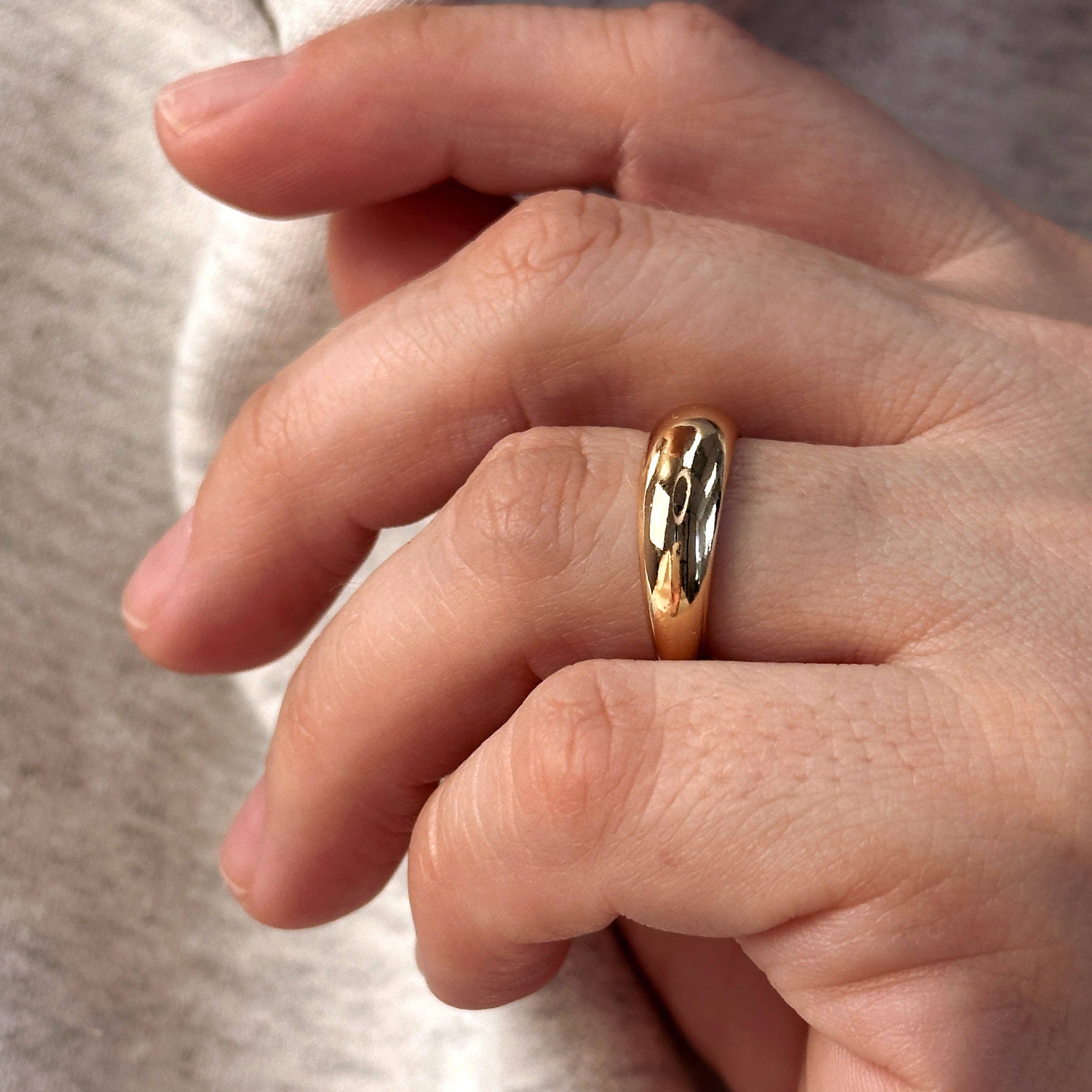 Size 7.5- 18k Gold Filled Mini Polished Dome Ring, photo 4 of 7