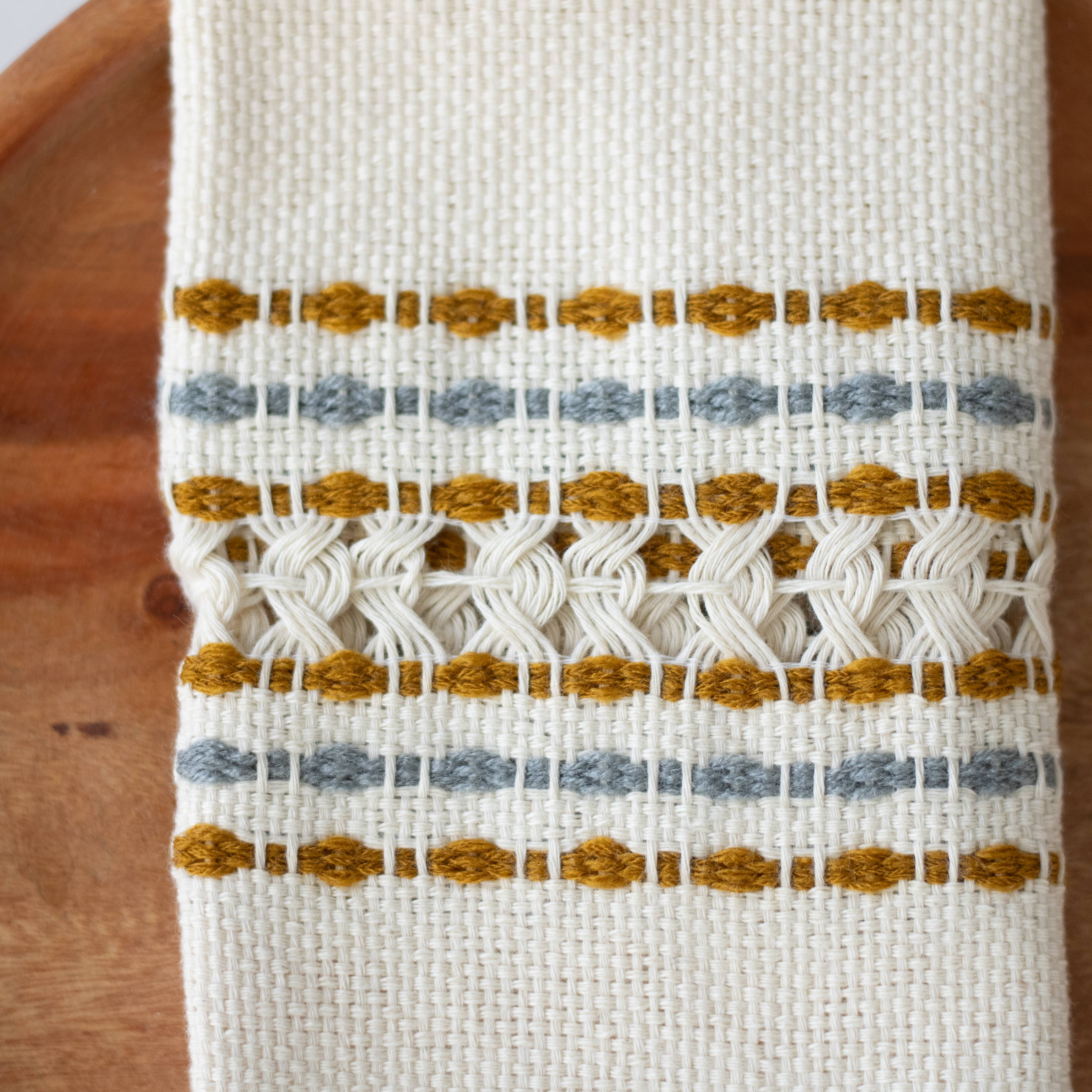 Handwoven Cotton Napkin - Yellow and Grey, photo 4 of 4