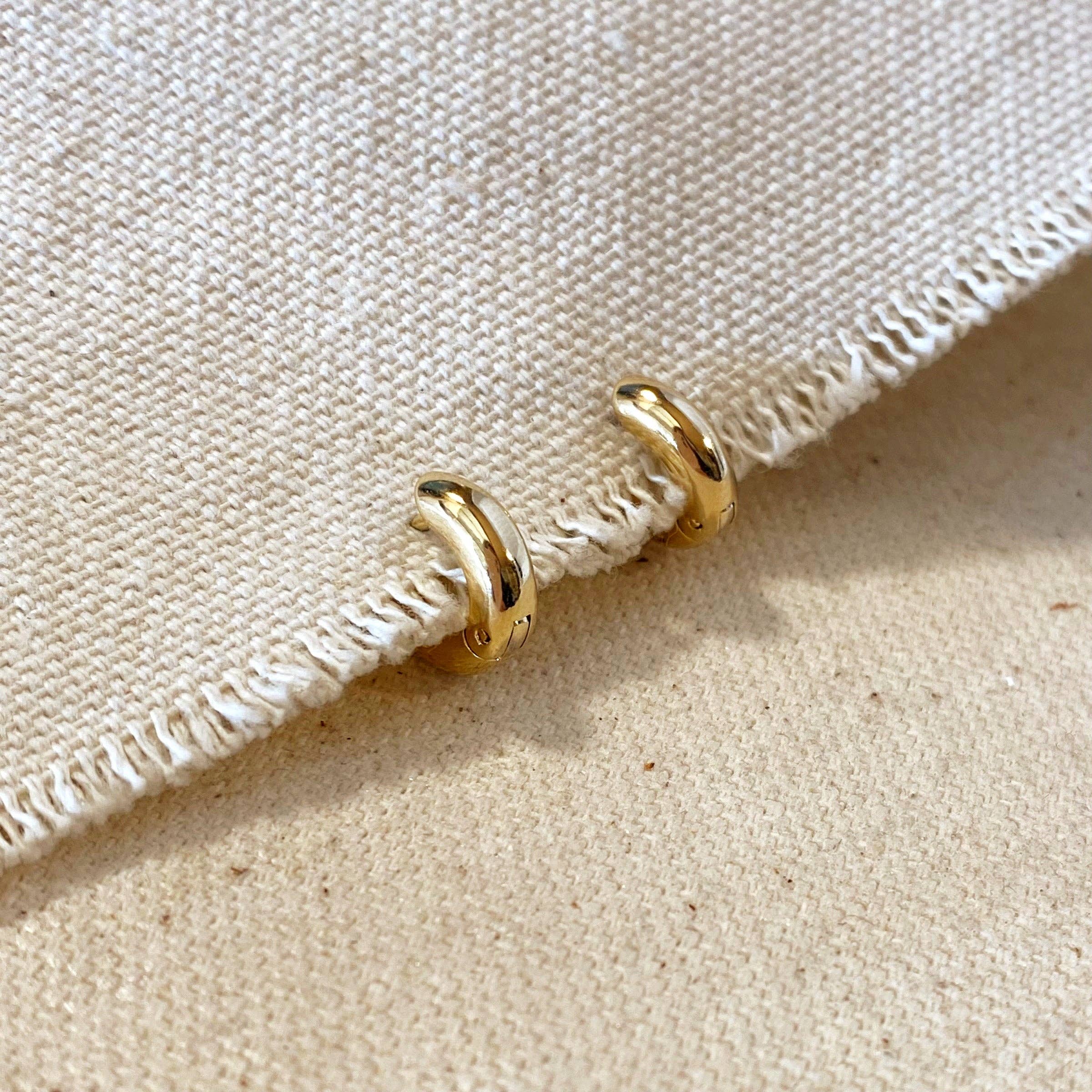 18k Gold Filled Mini Rounded Hoop Earring, photo 5 of 5