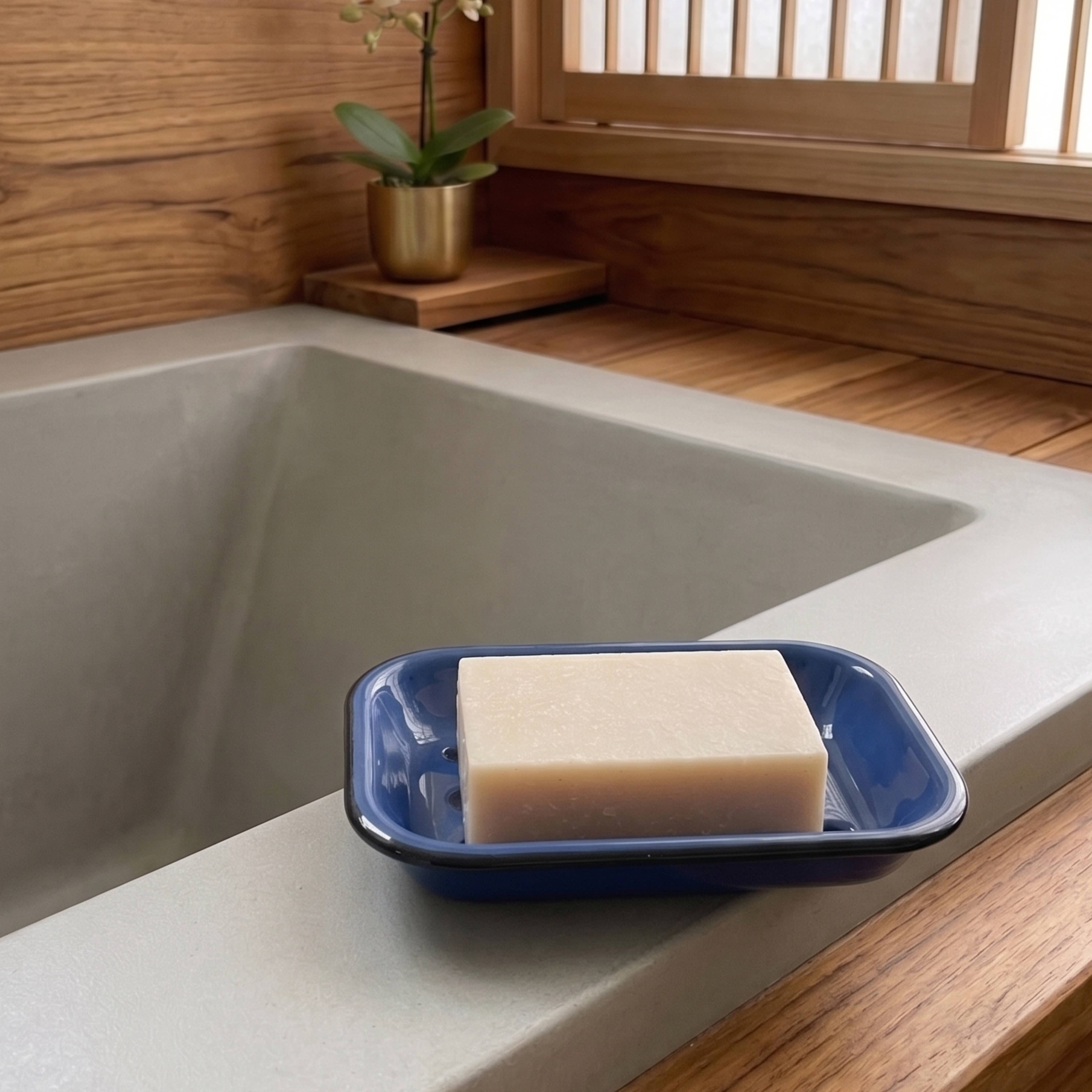 Enamel soap dish in cobalt, photo 5 of 6