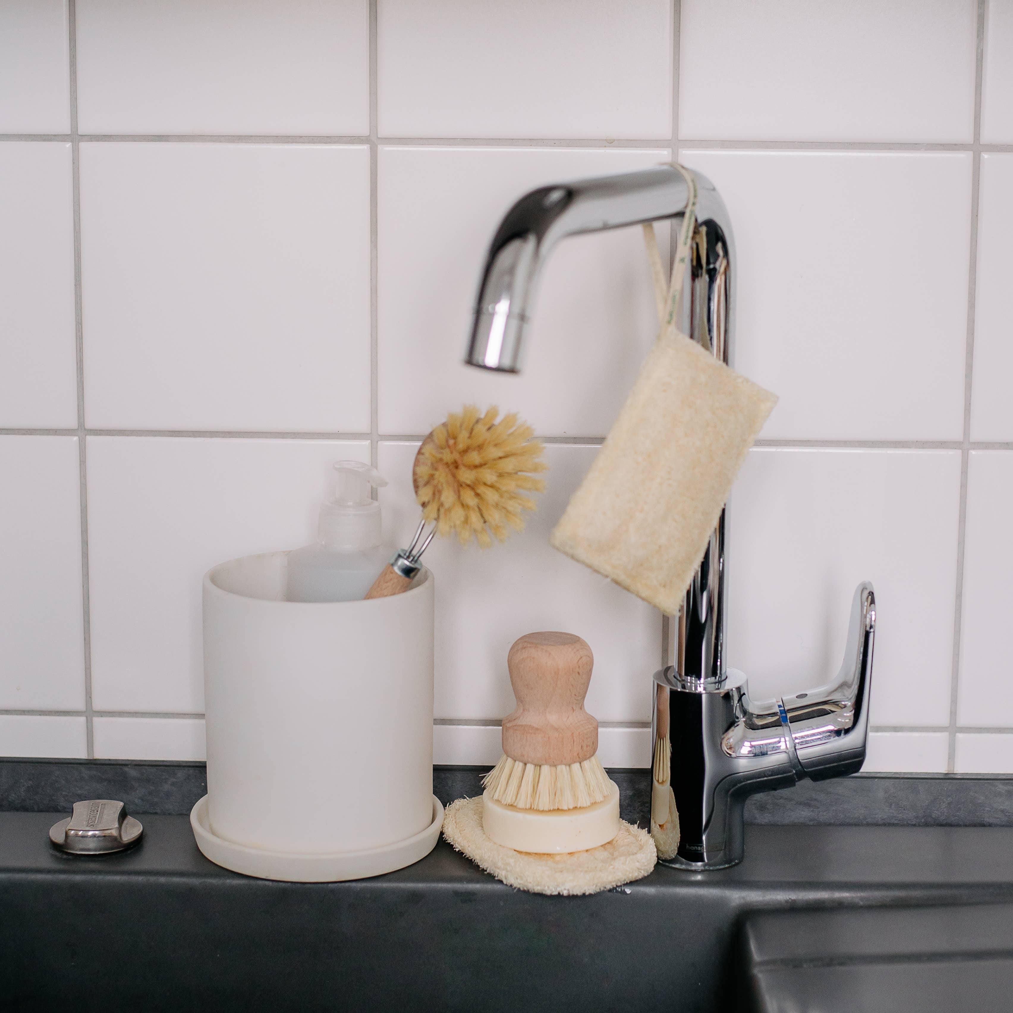 Pot brush natural dishwashing brush kitchen eco vegan soap, photo 3 of 6