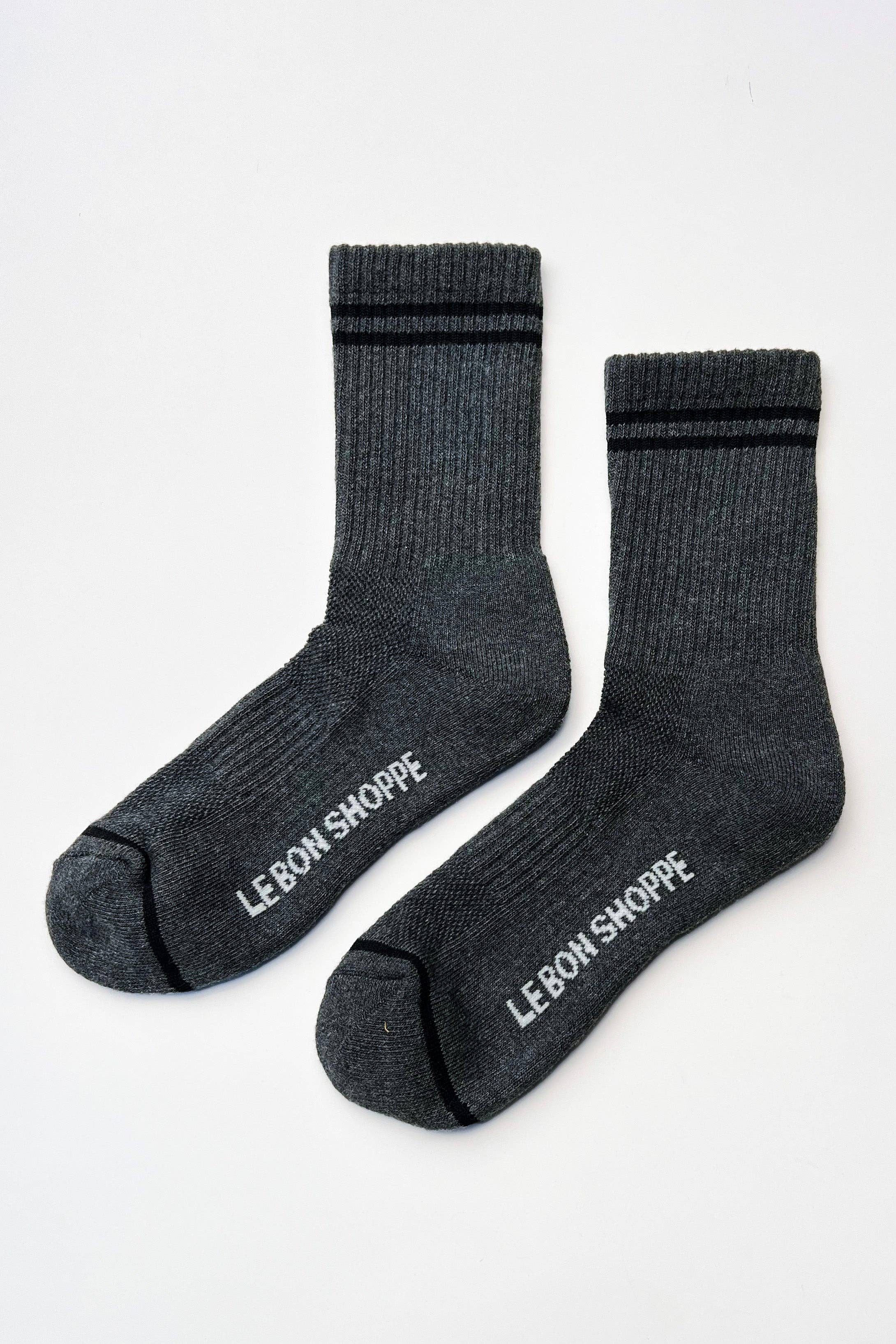 Boyfriend Socks: Charcoal, photo 1 of 3