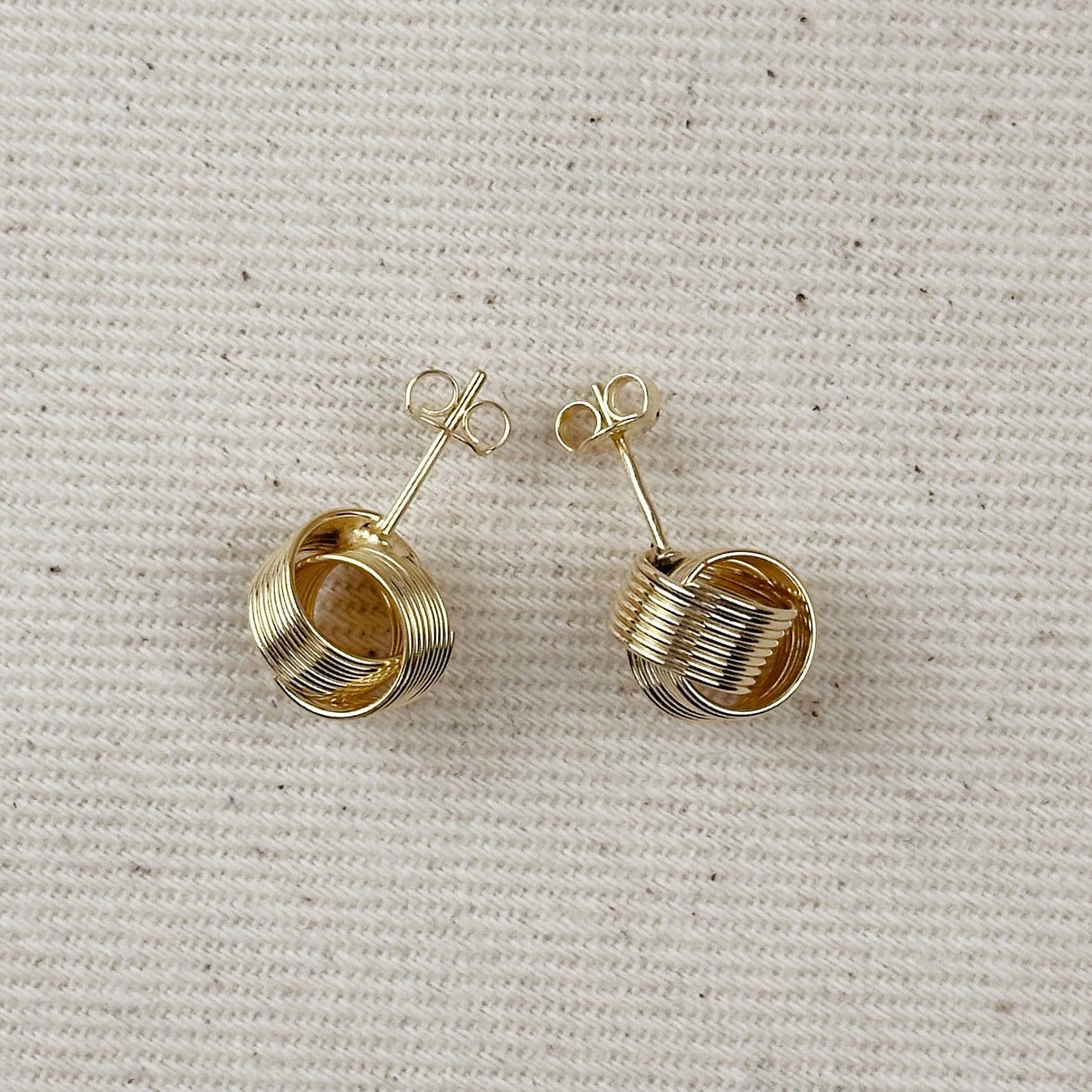 18k Gold Filled Wire Knot Stud Earrings, photo 6 of 7