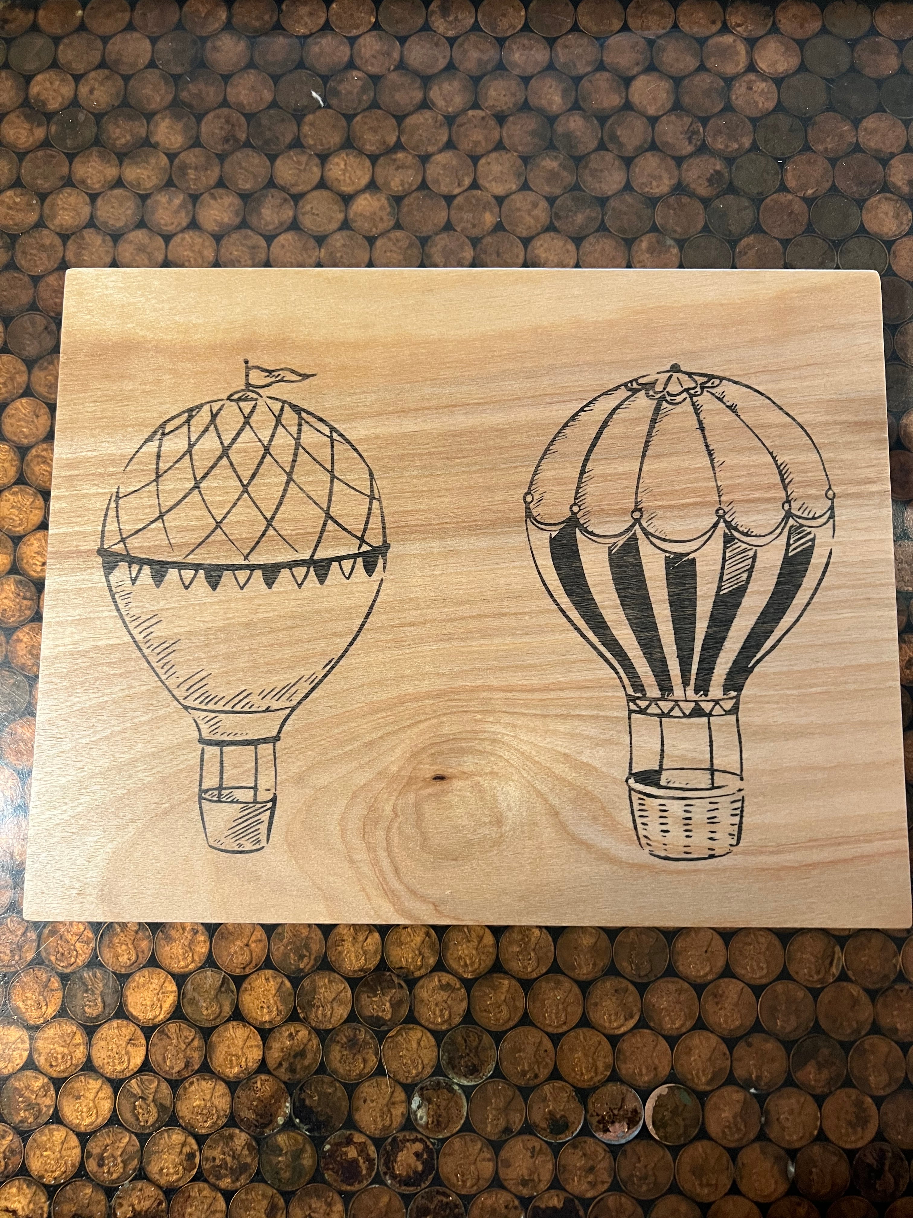 Vintage hot air balloons wall art- medium, photo 1 of 2