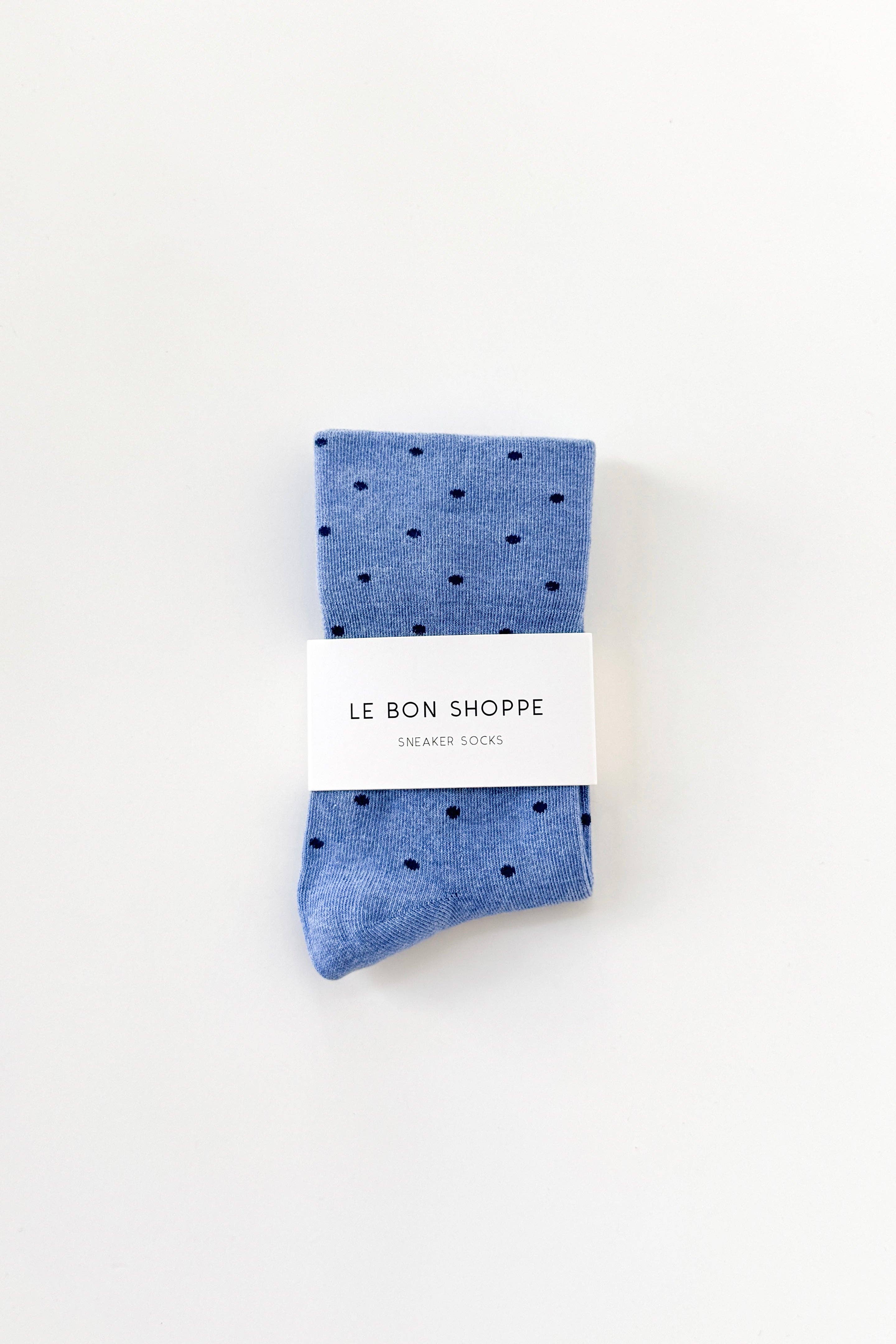 Polka Dot Sneaker Socks: BLUE/NAVY, photo 5 of 5