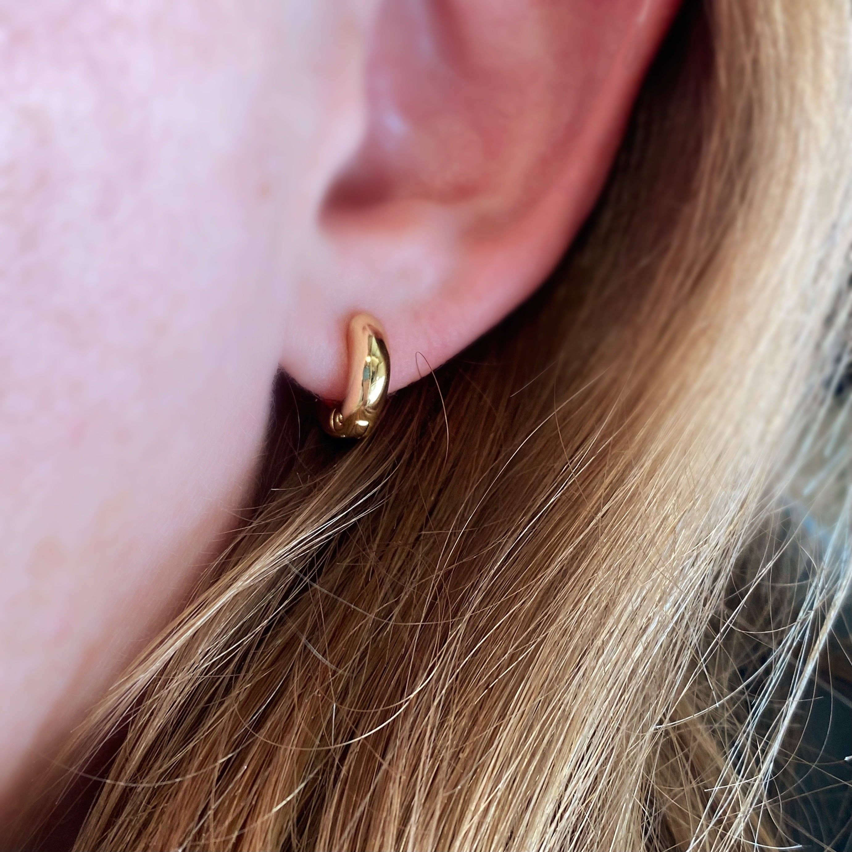 18k Gold Filled Mini Rounded Hoop Earring, photo 1 of 5