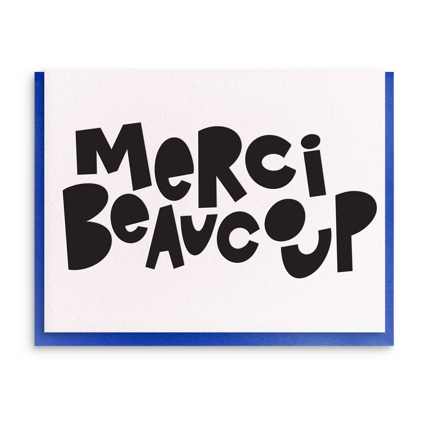 Merci Beaucoup, Letterpress Thank You Greeting Card, photo 1 of 3