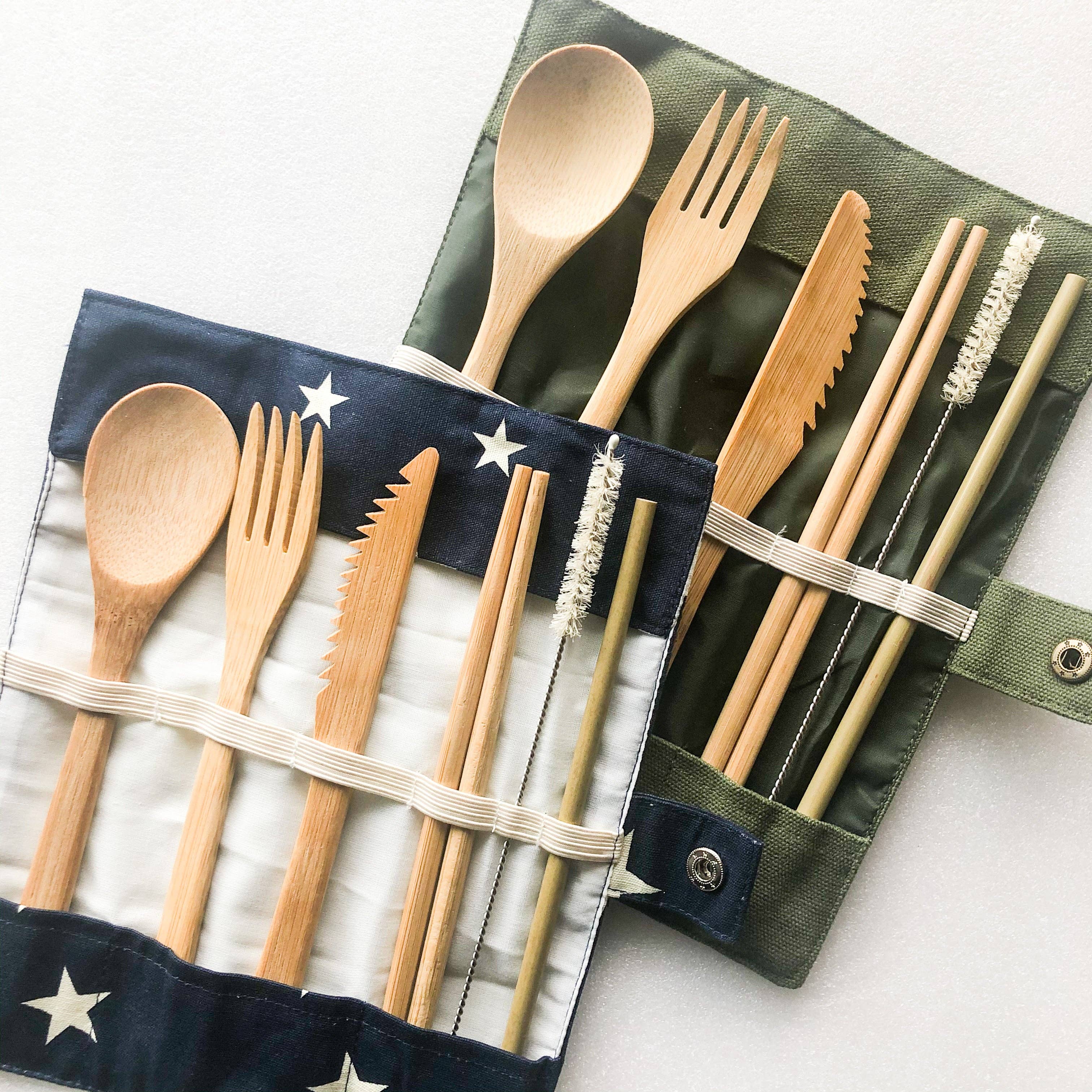 Bamboo Cutlery Set | Zero Waste Reusable | Washable Organic: Beige, photo 3 of 6