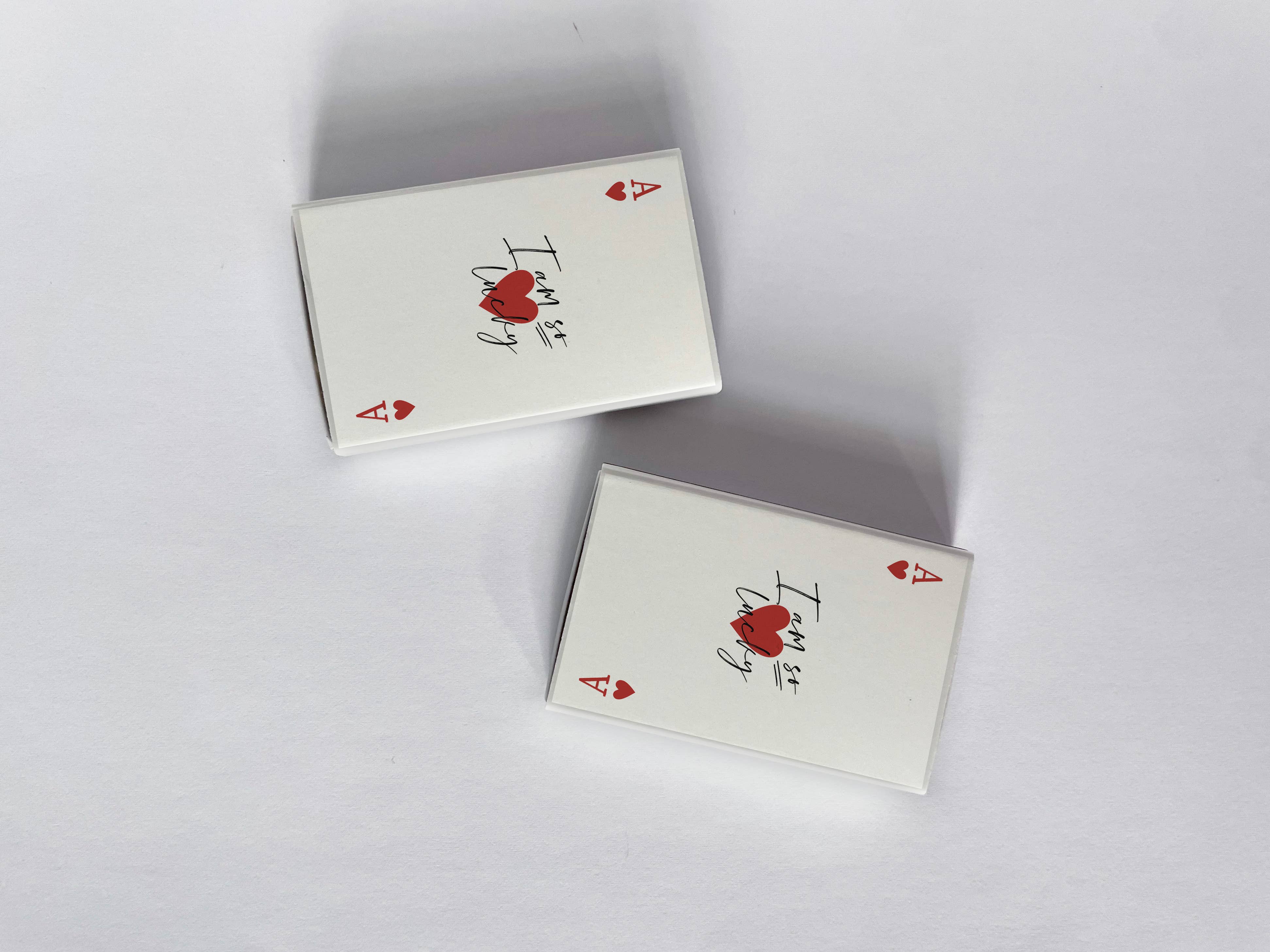 I Am So Lucky Ace of Hearts Playing Card Matchbook, photo 2 of 2