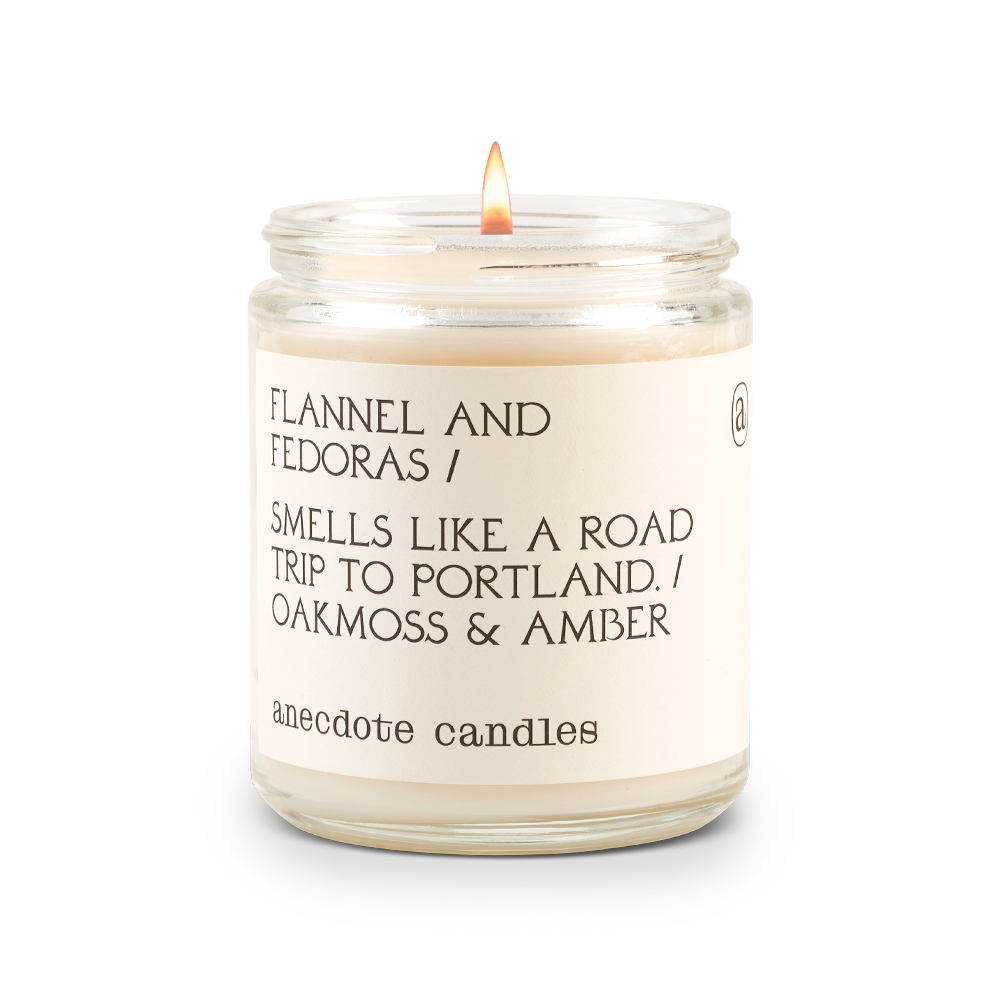Flannel & Fedoras (Oakmoss & Amber) Candle: 7.8 oz Glass Jar, photo 2 of 6